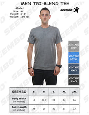 SEEMBO-Size-Chart-Men-Unisex-Tri-Blend-T-Shirt-with-colors