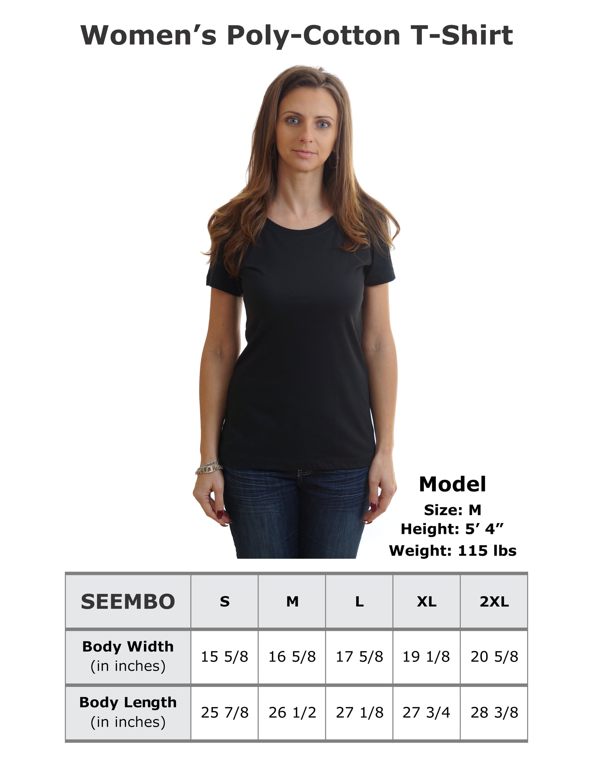 SEEMBO-Size-Chart-Women-Poly-Cotton-T-Shirt