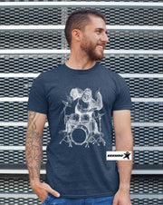 man-wearing-gorilla-playing-drums-drummer-design-on-a-vintage-navy-t-shirt