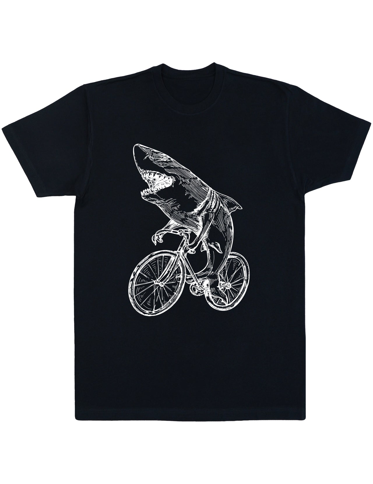 SEEMBO Shark Cycling Bicycle Bike Biking Biker Bicycling Cyclist Men Cotton T-Shirt