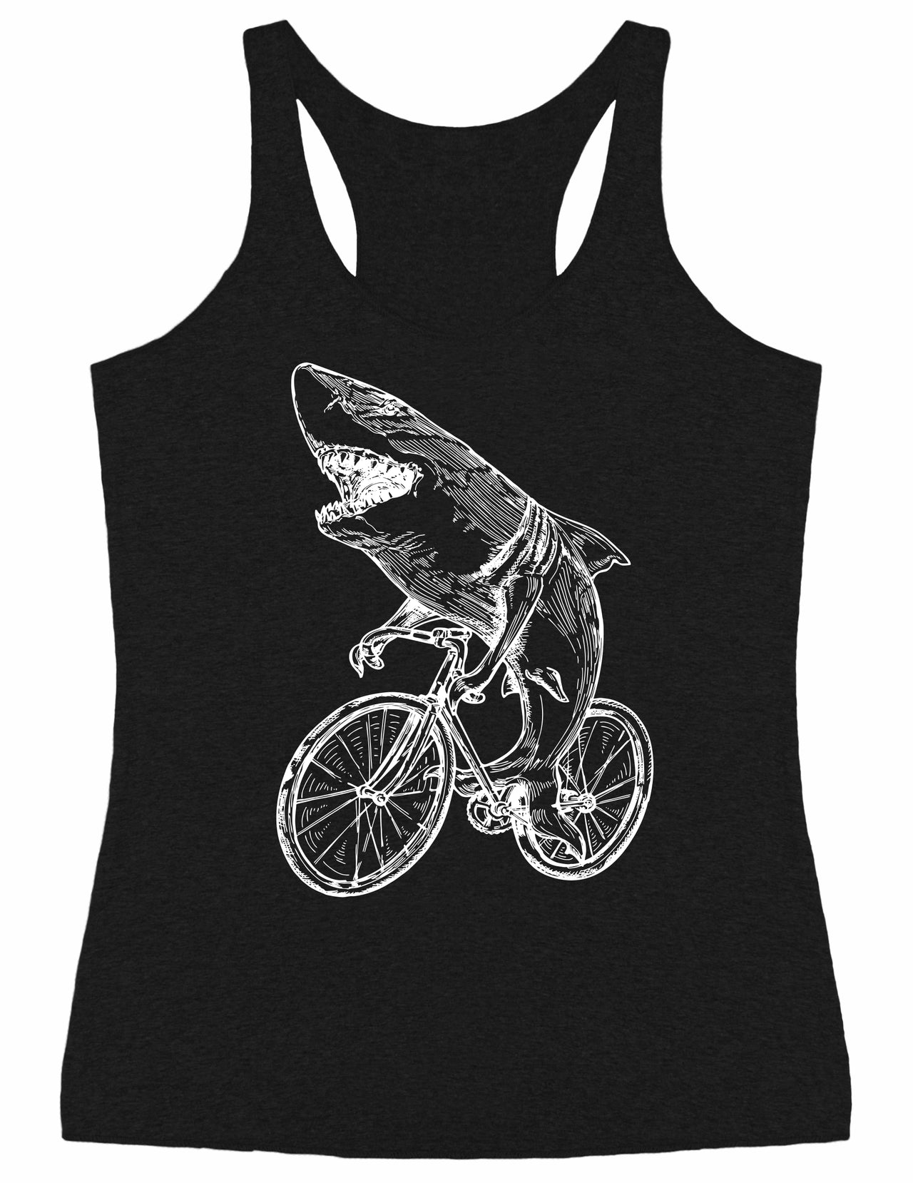 SEEMBO Shark Cycling Bicycle Funny Bike Biking Biker Cyclist Women Tri-Blend Tank Top