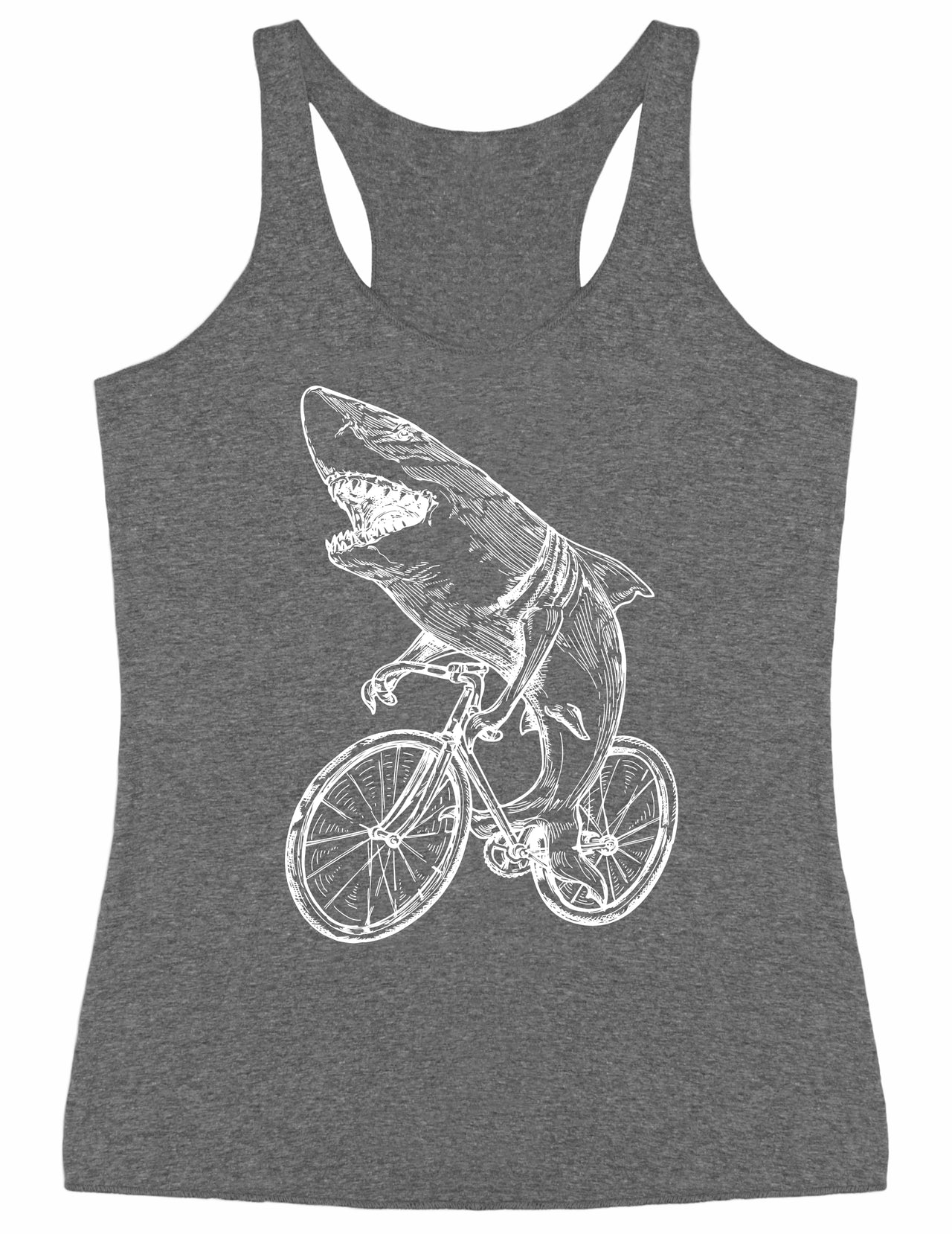 SEEMBO Shark Cycling Bicycle Funny Bike Biking Biker Cyclist Women Tri-Blend Tank Top