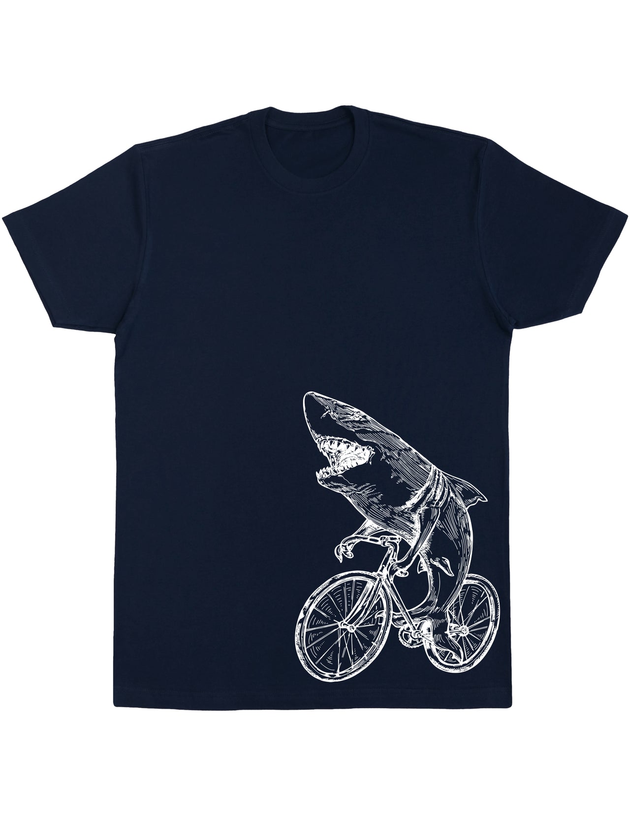 SEEMBO Shark Cycling Bicycle Bike Biking Biker Cyclist Men Cotton T-Shirt Side Print