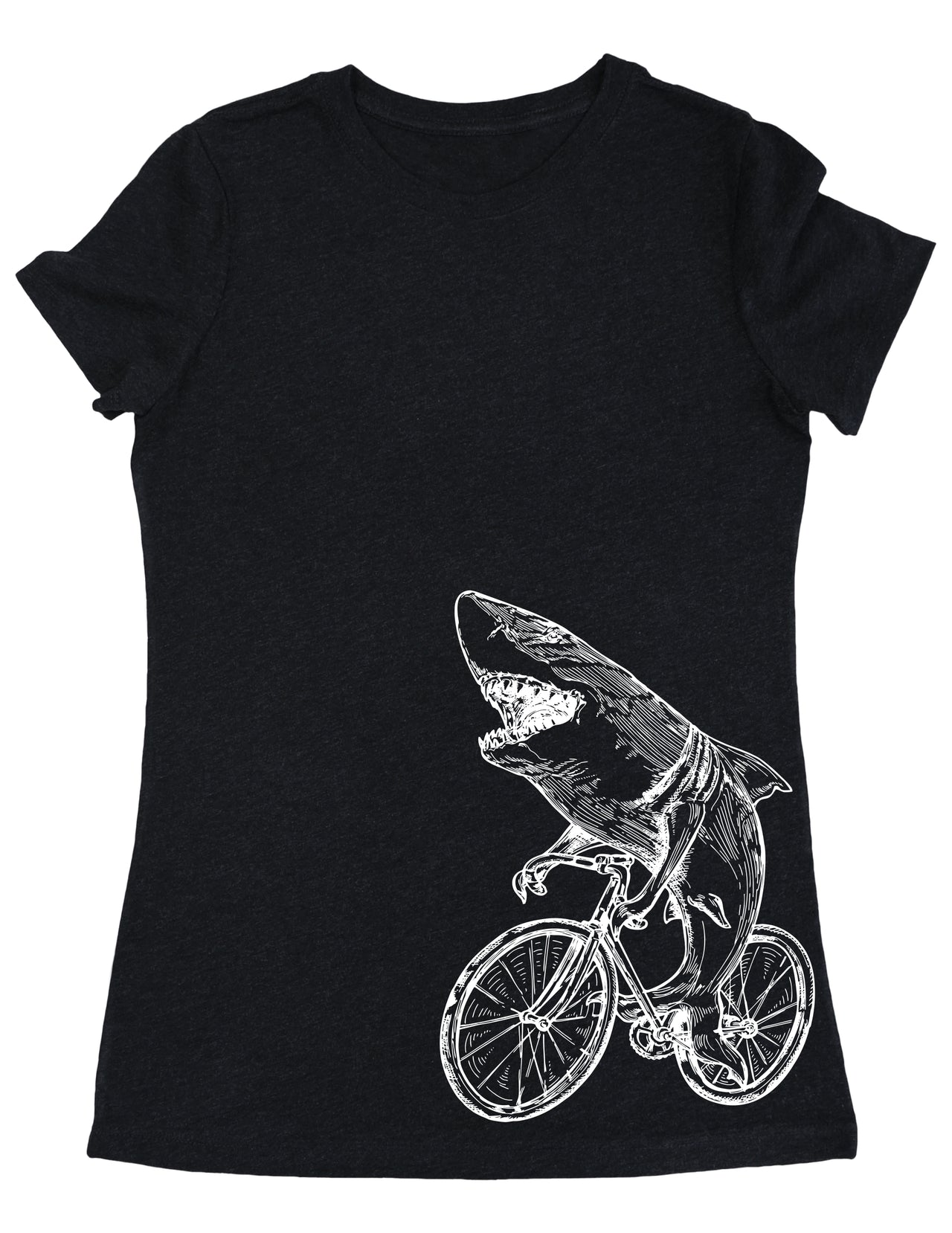 SEEMBO Shark Cycling Bicycle Funny Bike Biking Biker Cyclist Women Tri-Blend T-Shirt Side Print