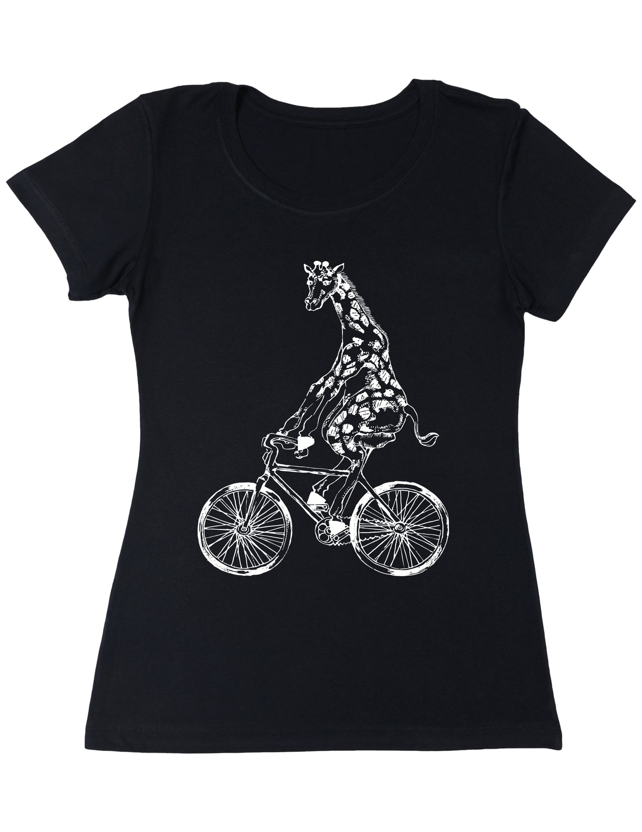 SEEMBO Giraffe Cycling Bicycle Funny Bike Biking Cyclist Biker Women Poly-Cotton T-Shirt