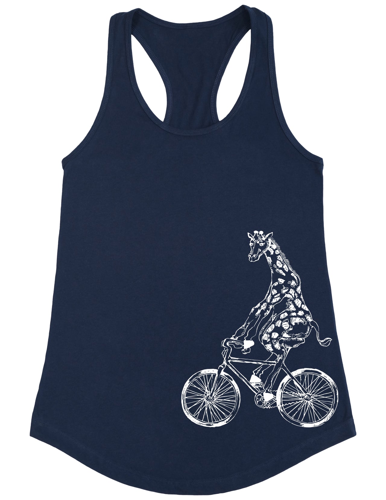 SEEMBO Giraffe Cycling Bicycle Bike Biking Biker Funny Cyclist Women Poly-Cotton Tank Top Side Print