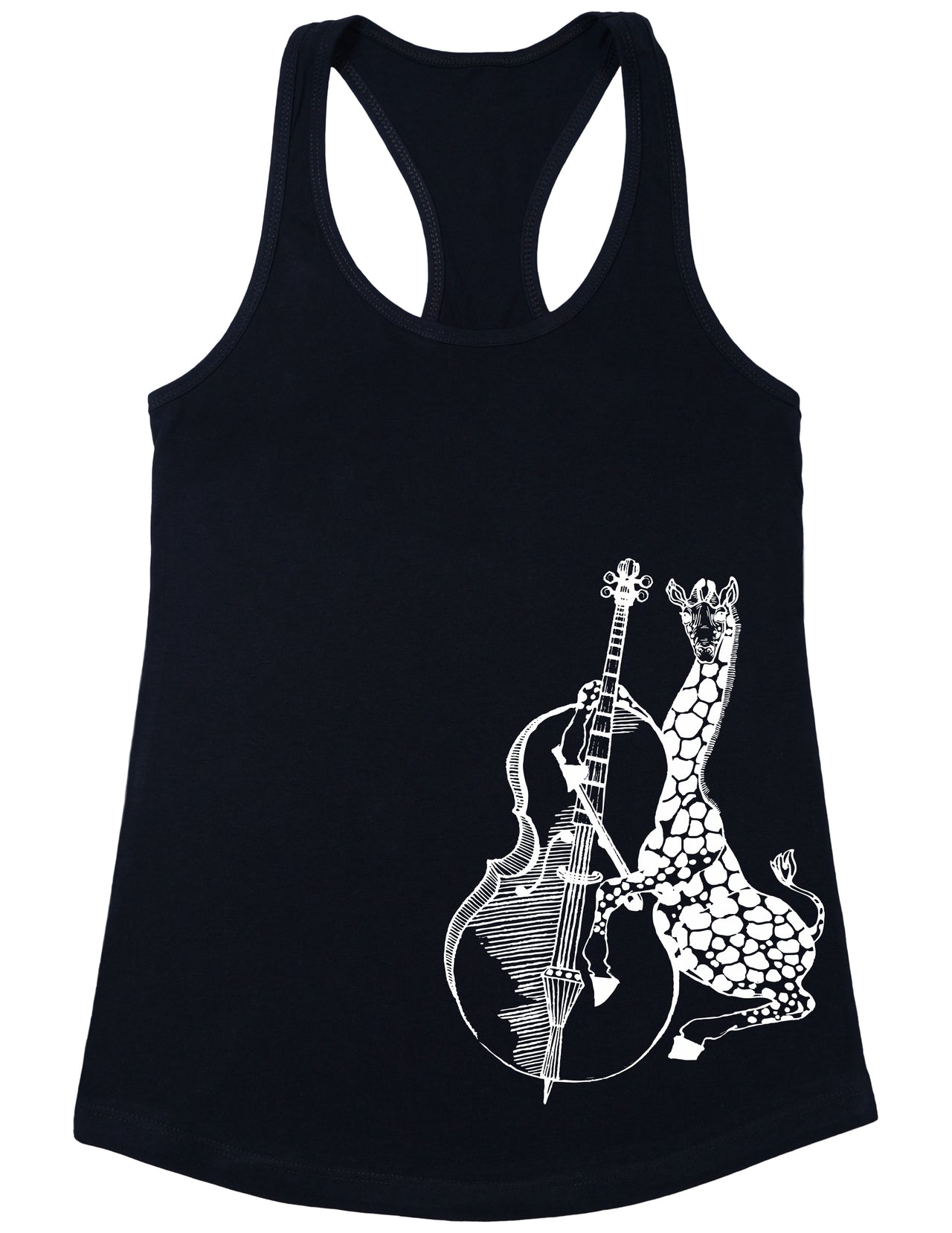 SEEMBO Giraffe Playing Cello Funny Cellist Musician Women Poly-Cotton Tank Top Side Print