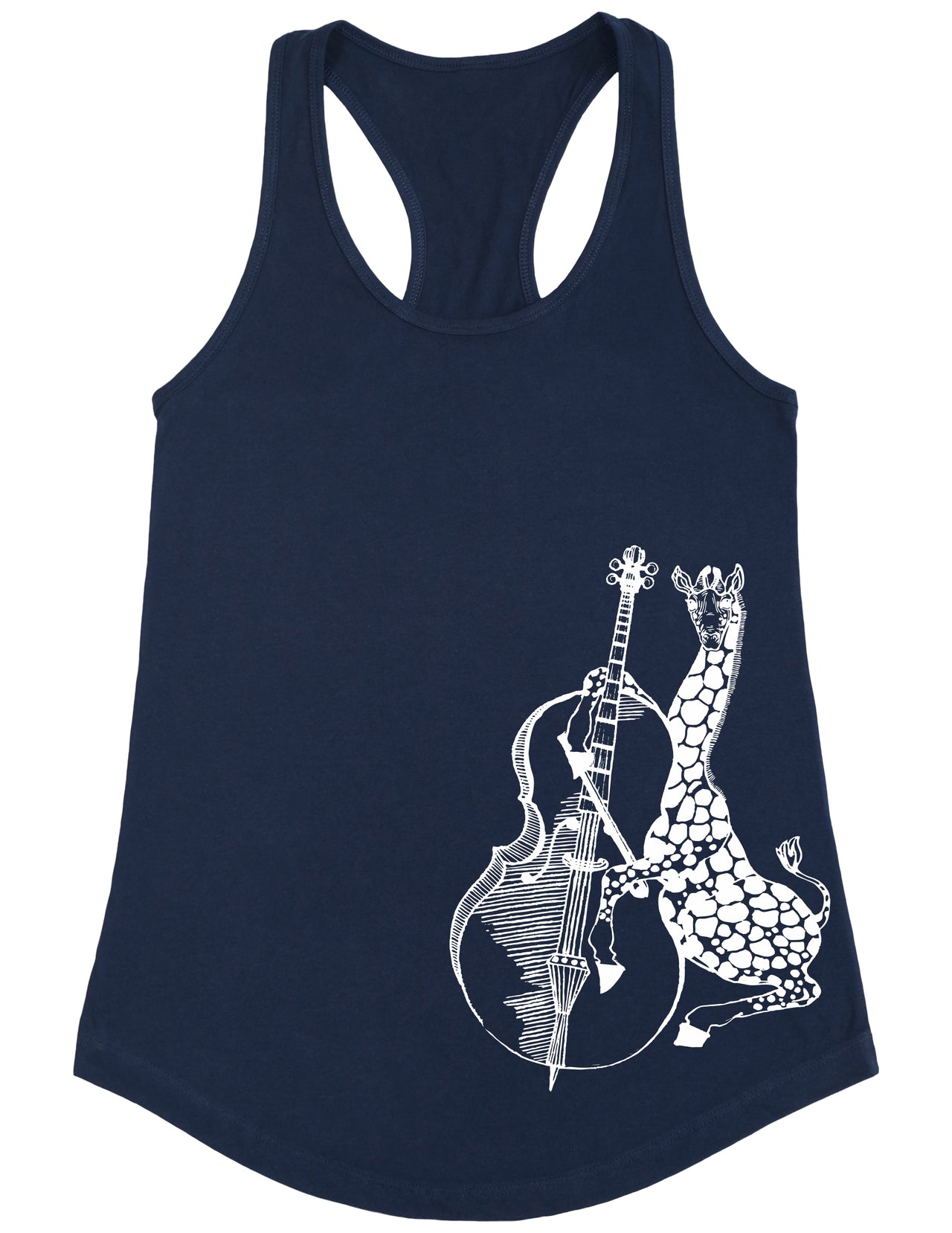 SEEMBO Giraffe Playing Cello Funny Cellist Musician Women Poly-Cotton Tank Top Side Print