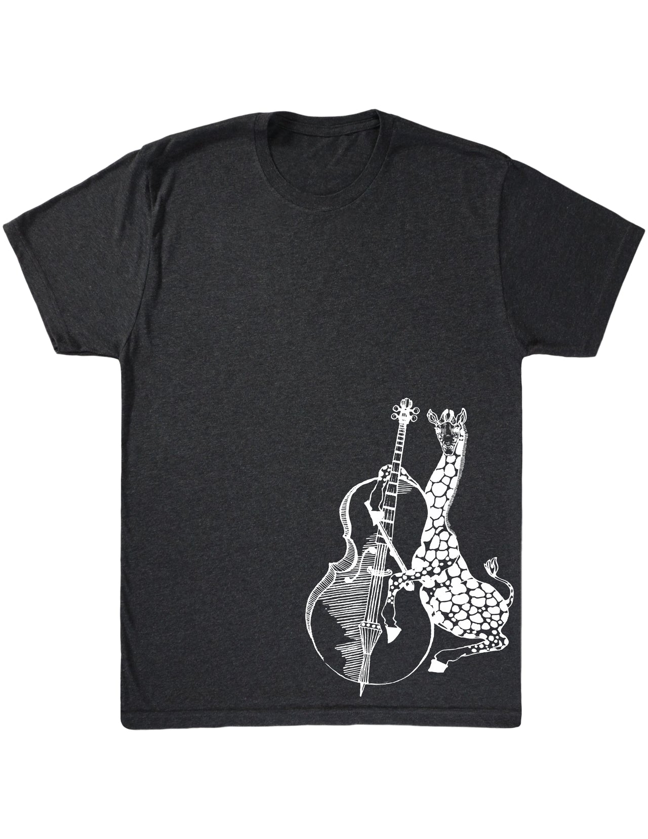 SEEMBO Giraffe Playing Cello Funny Cellist Musician Men Tri-Blend T-Shirt Side Print