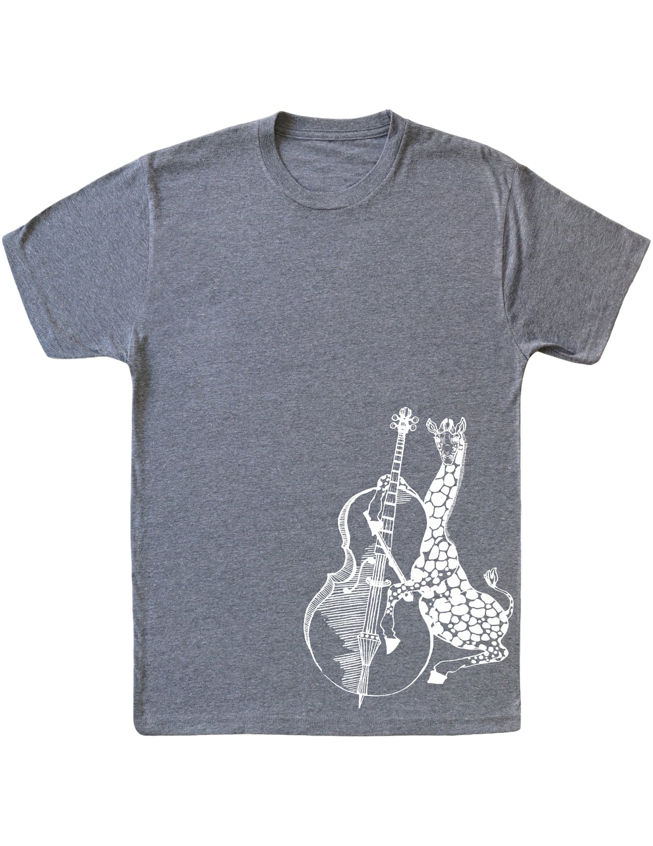 SEEMBO Giraffe Playing Cello Funny Cellist Musician Men Tri-Blend T-Shirt Side Print