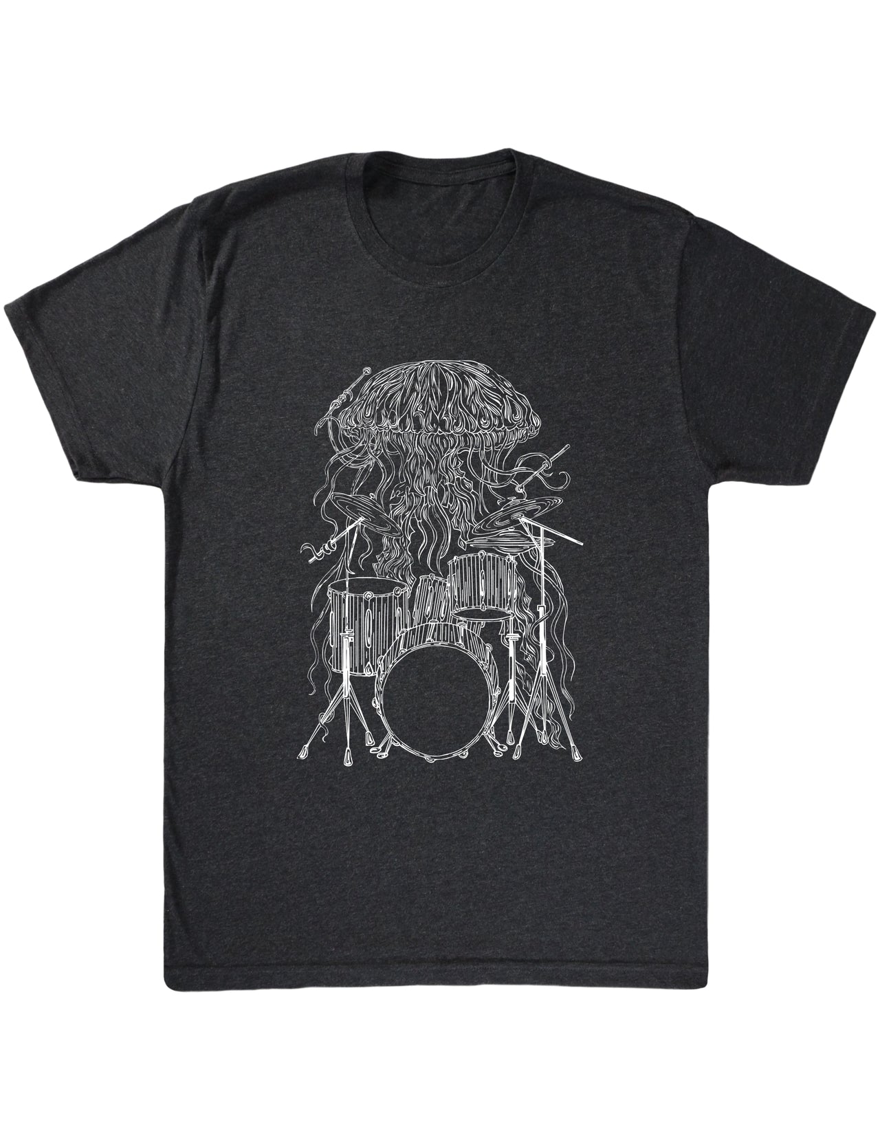SEEMBO Jellyfish Playing Drums Funny Drummer Musician Men Tri-Blend T-Shirt