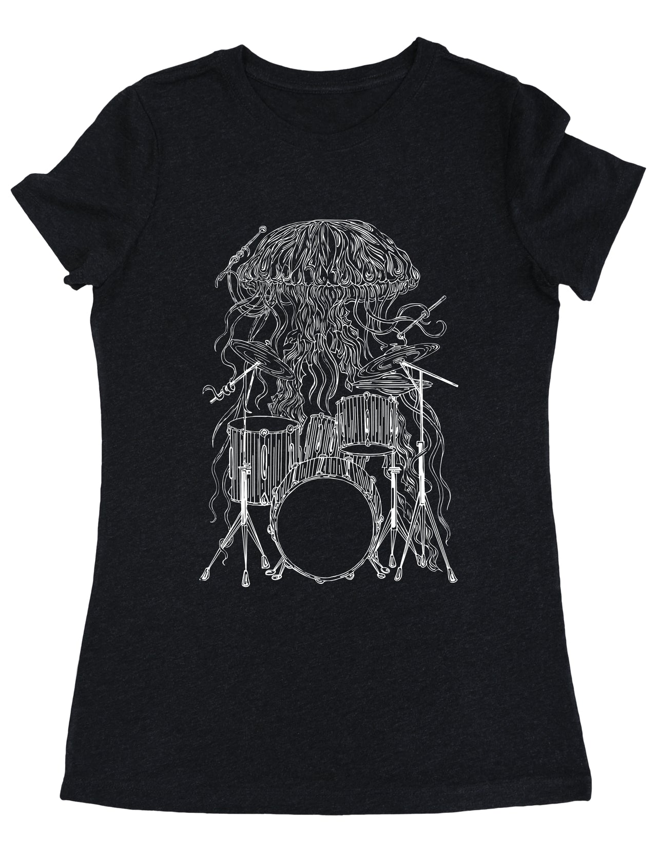 SEEMBO Jellyfish Playing Drums Funny Drummer Musician Women Tri-Blend T-Shirt