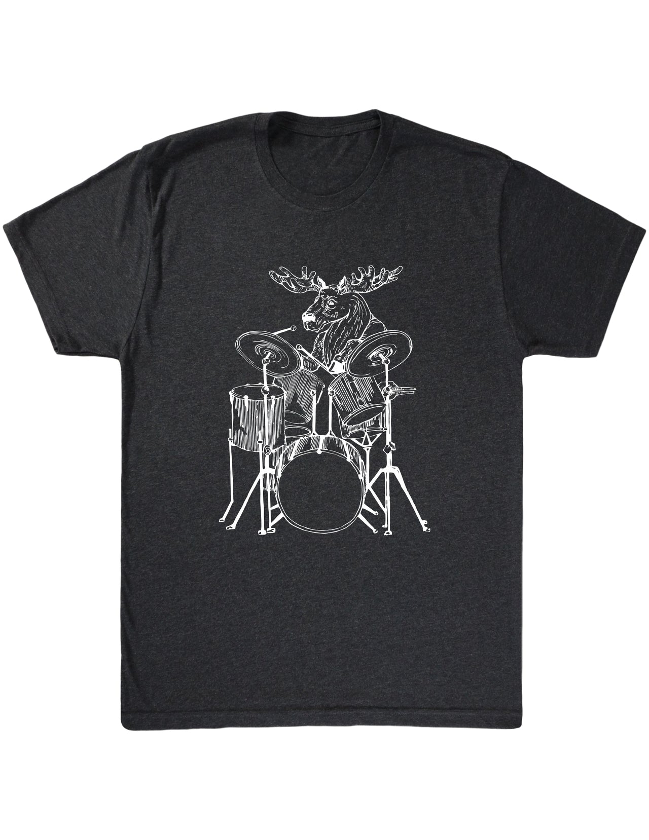 SEEMBO Moose Playing Drums Funny Drummer Musician Band Men Tri-Blend T-Shirt
