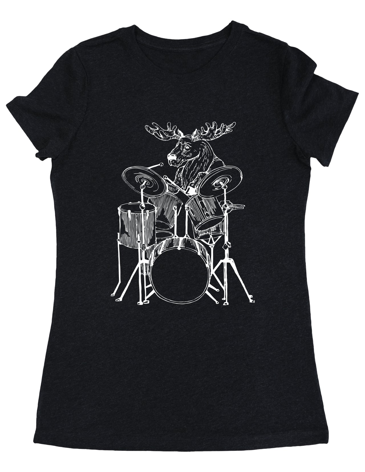 SEEMBO Moose Playing Drums Funny Drummer Musician Band Women Tri-Blend T-Shirt