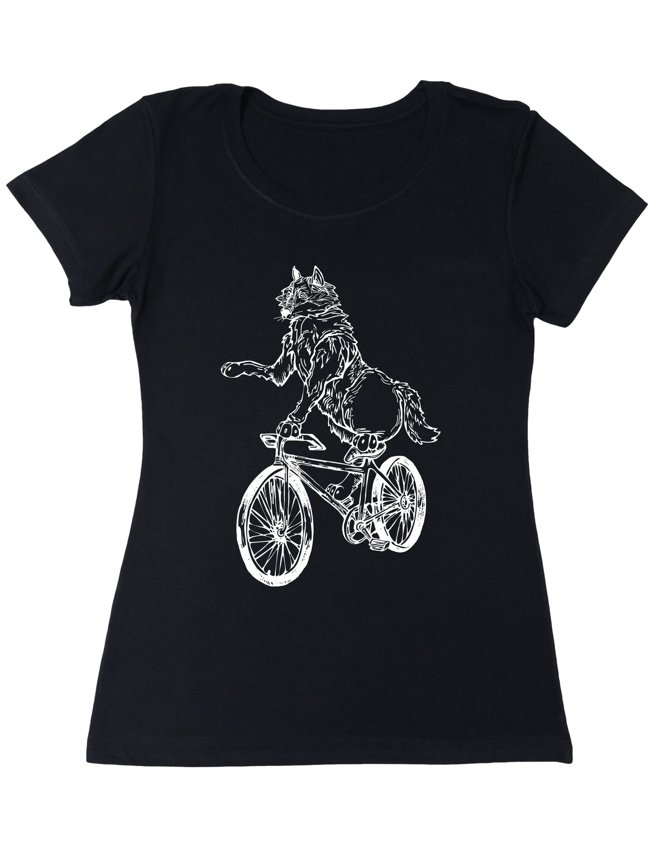 SEEMBO Wolf Cycling Bicycle Bike Biking Biker Cyclist Women Poly-Cotton T-Shirt