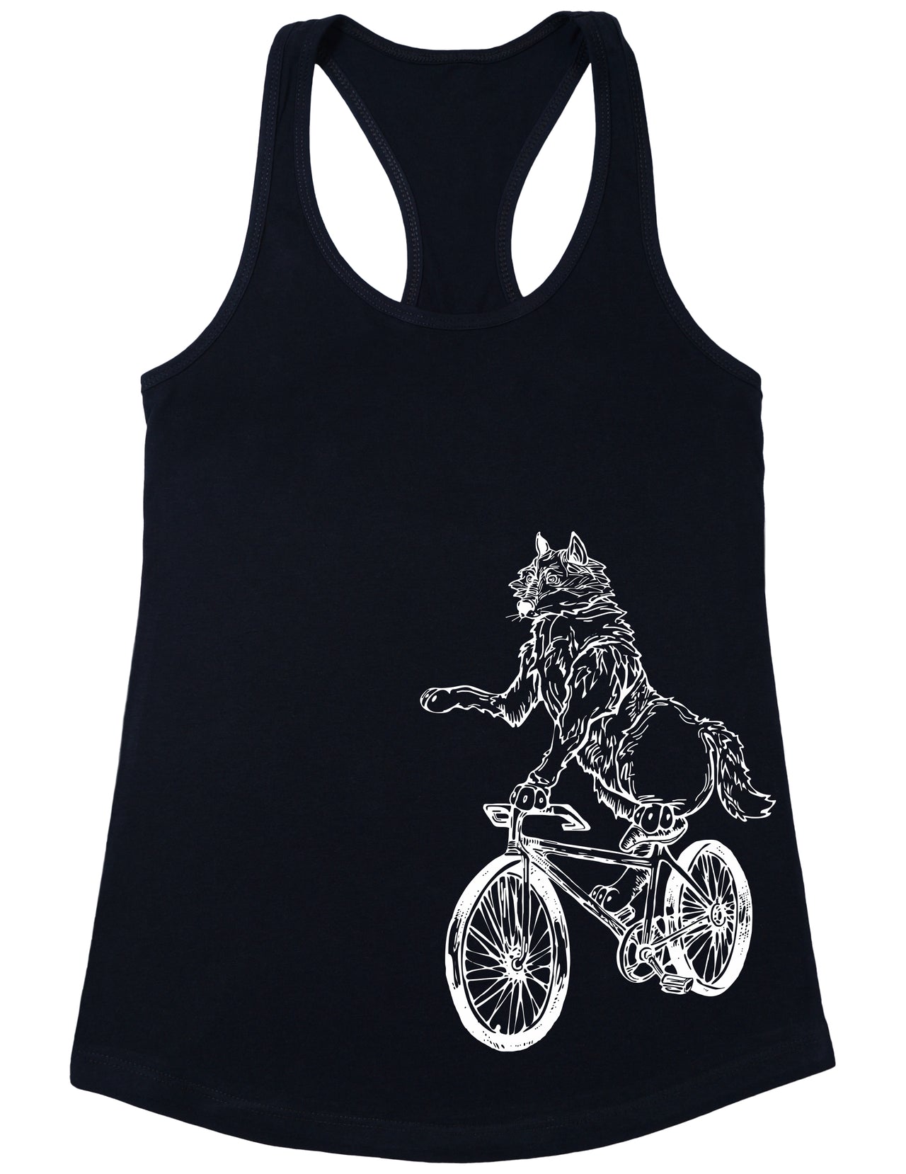 SEEMBO Wolf Cycling Bicycle Bike Biking Biker Cyclist Women Poly-Cotton Tank Top Side Print