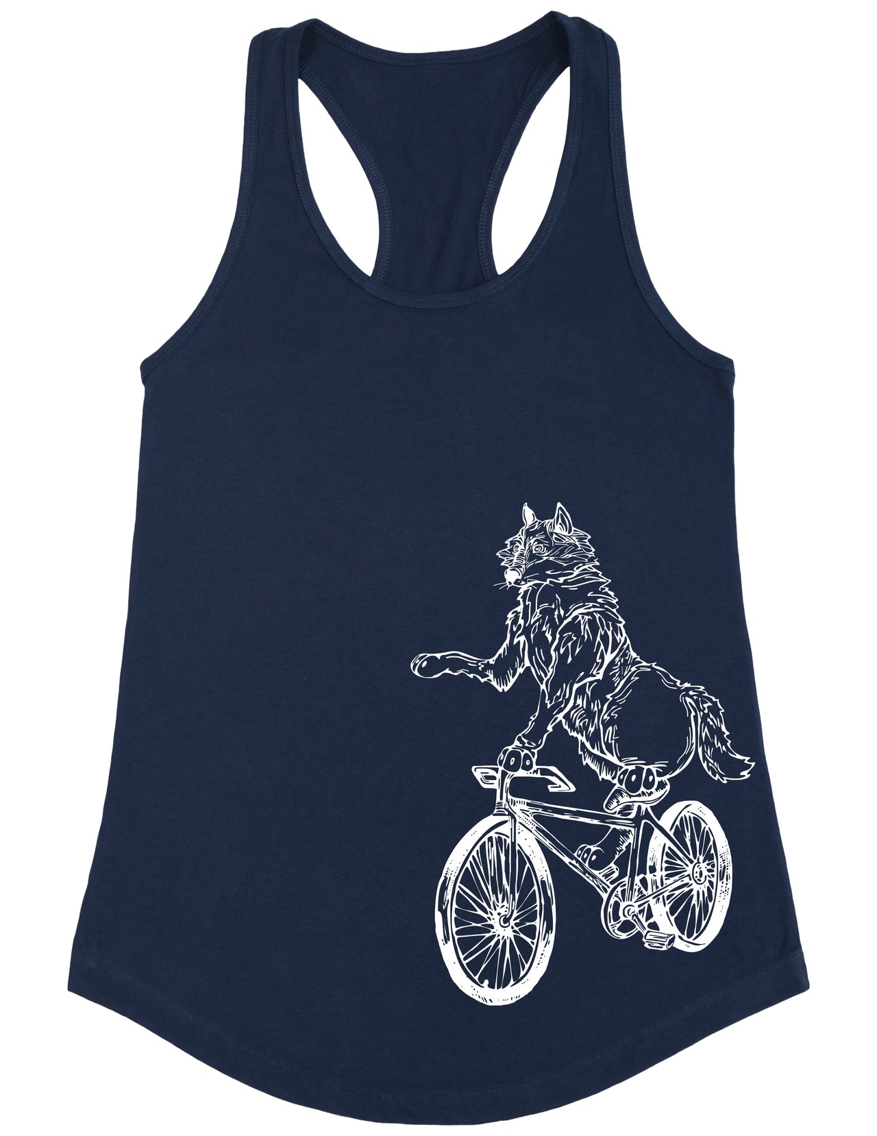 SEEMBO Wolf Cycling Bicycle Bike Biking Biker Cyclist Women Poly-Cotton Tank Top Side Print