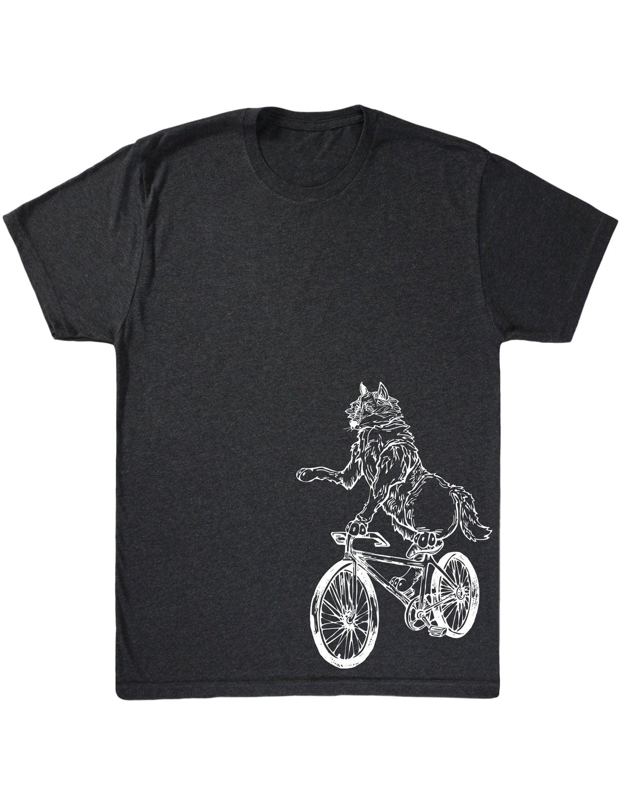 SEEMBO Wolf Cycling Bicycle Funny Bike Biking Biker Cyclist Men Tri-Blend T-Shirt Side Print