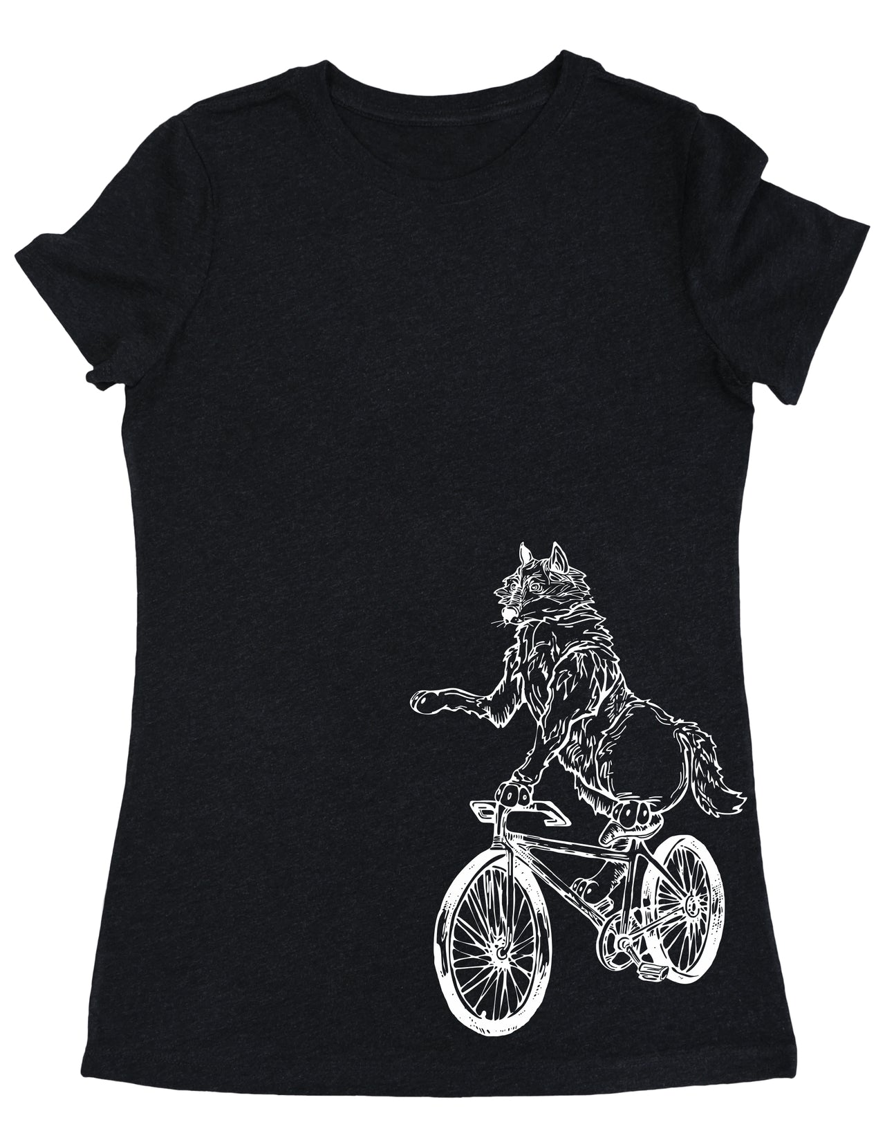 SEEMBO Wolf Cycling Bicycle Bike Biking Biker Cyclist Women Tri-Blend T-Shirt Side Print