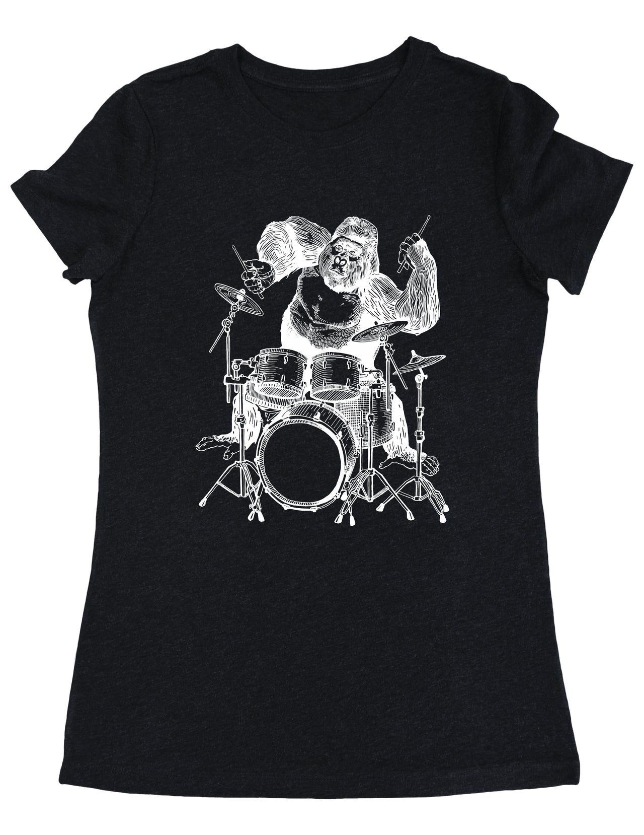 SEEMBO Gorilla Playing Drums Funny Drummer Drumming Women Tri-Blend T-Shirt