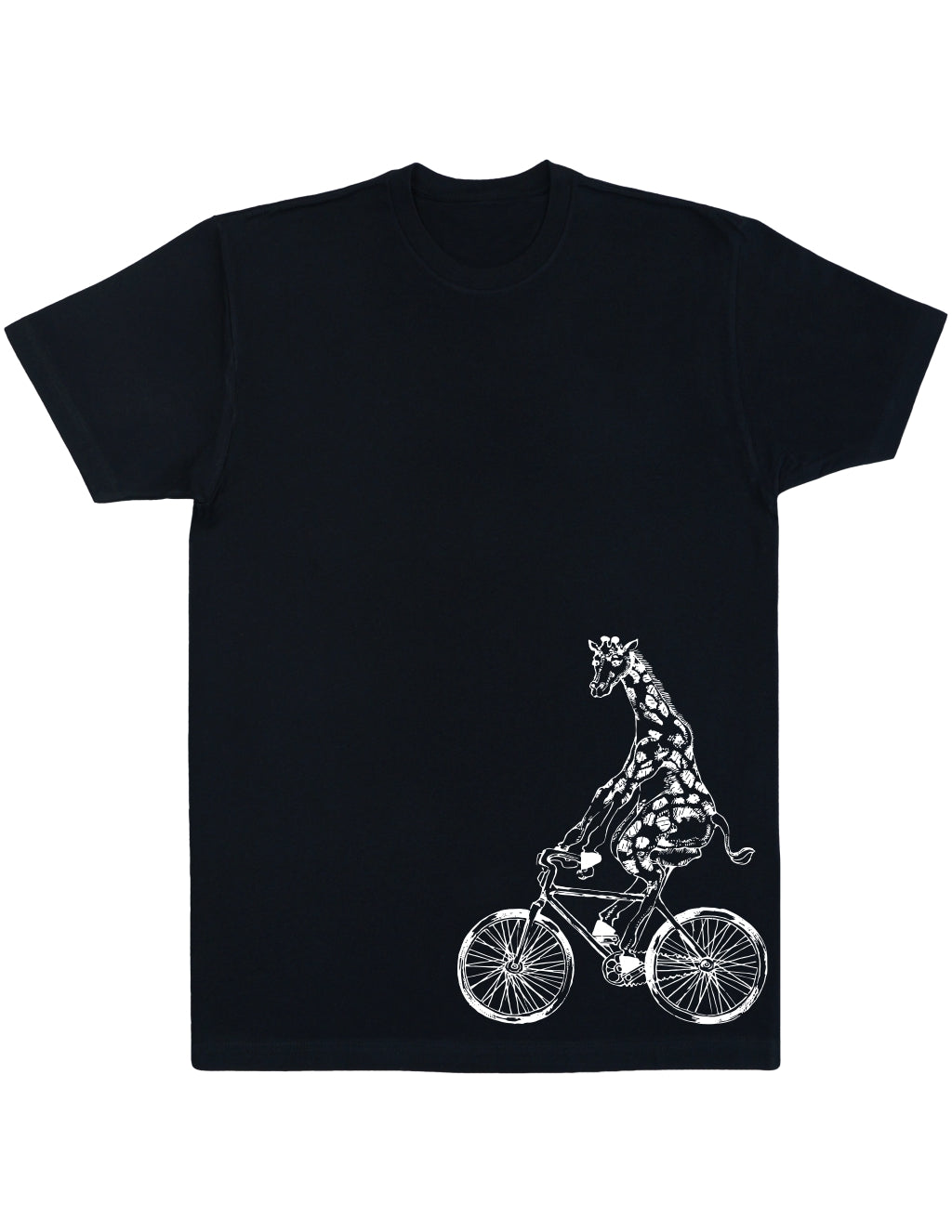 t-shirt-of-giraffe-on-a-bicycle-mens-cotton-black-side-print