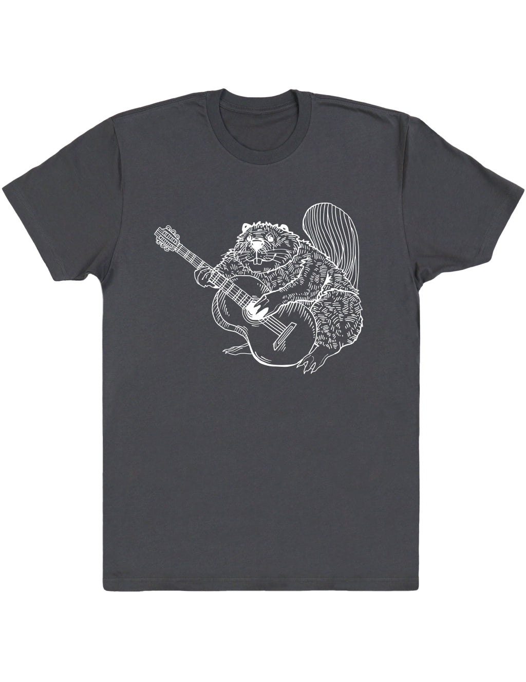 SEEMBO Beaver Playing Guitar Funny Guitarist Musician Men Cotton T-Shirt