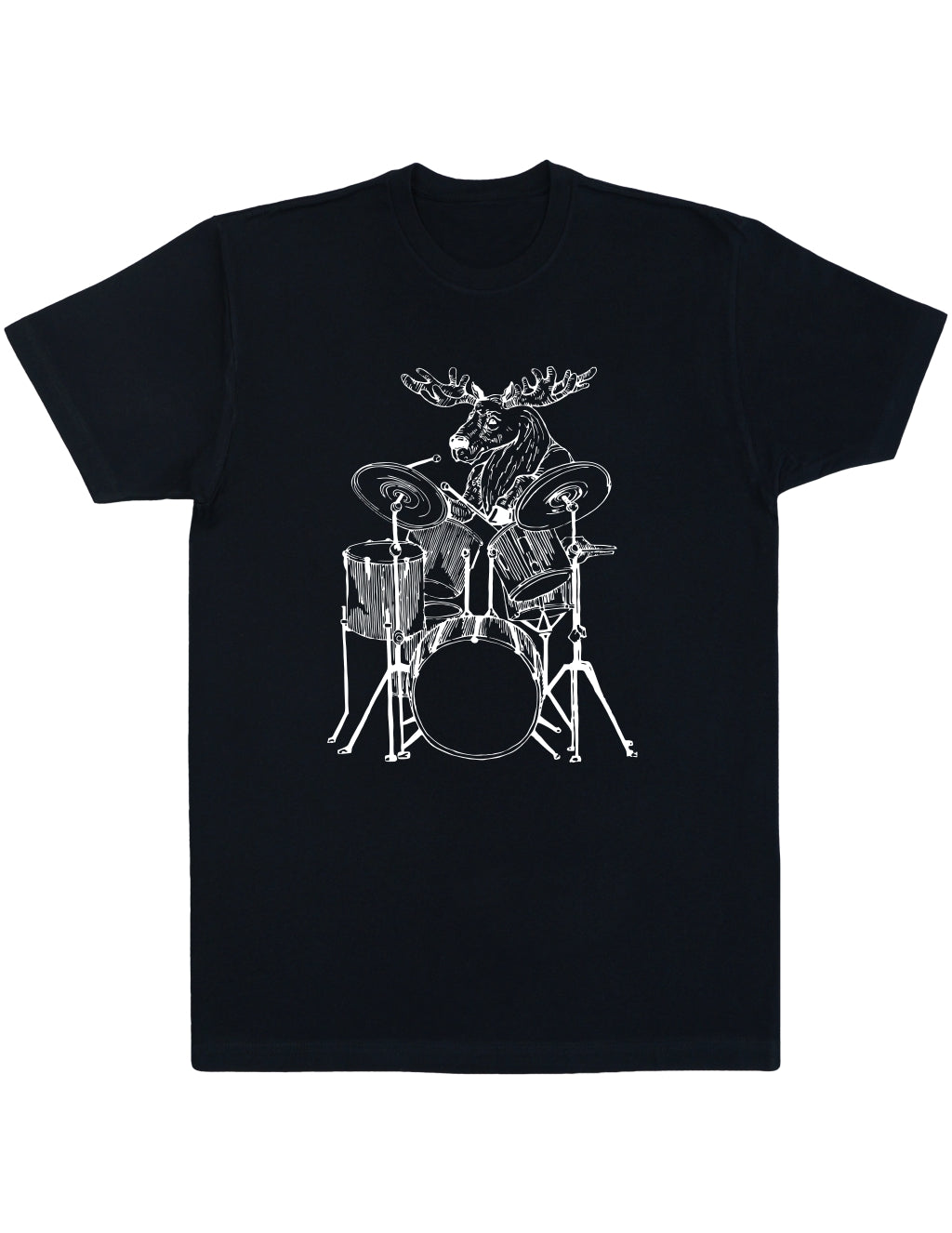 SEEMBO Moose Playing Drums Funny Drummer Musician Band Men Cotton T-Shirt