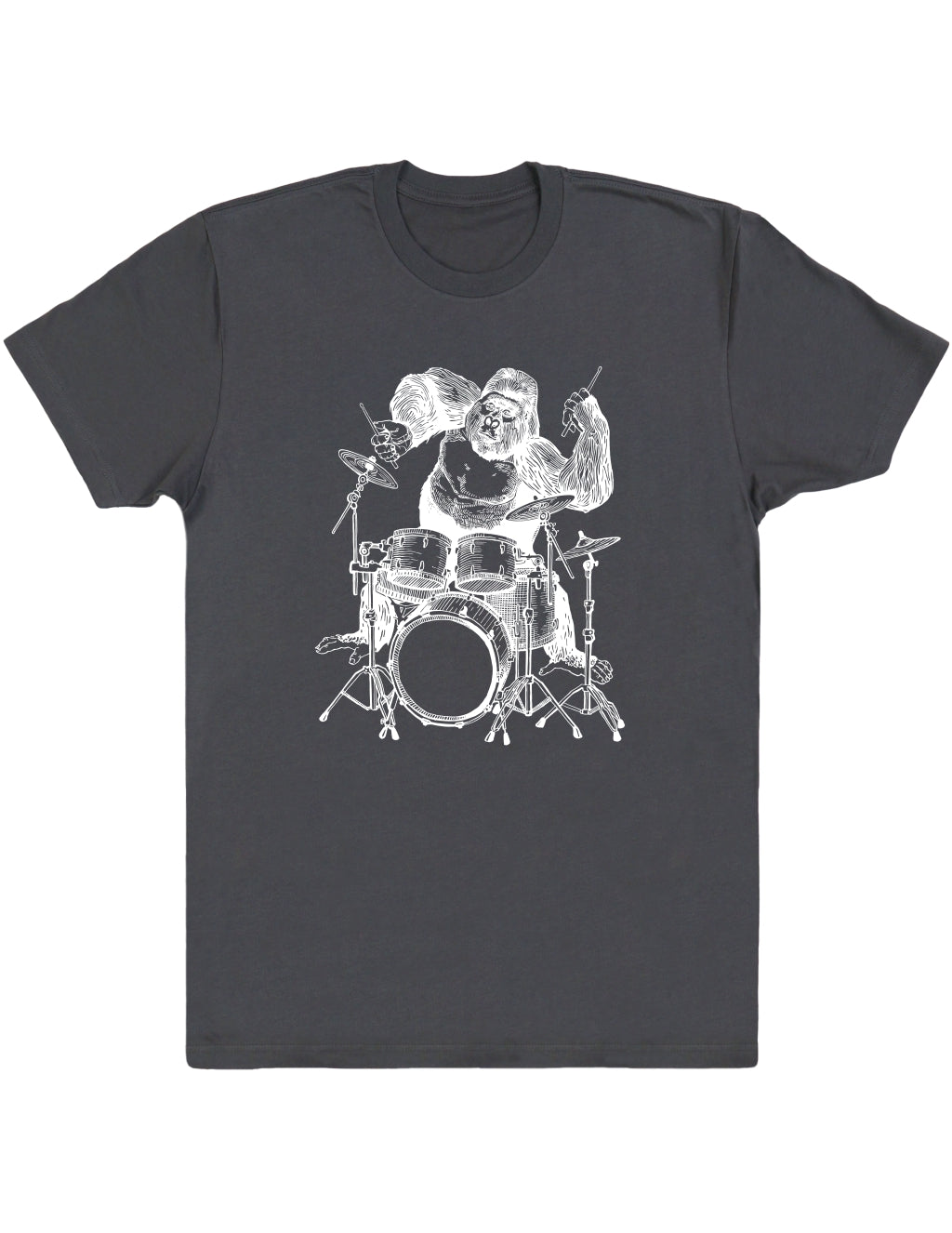 SEEMBO Gorilla Playing Drums Funny Drummer Drumming Men Cotton T-Shirt