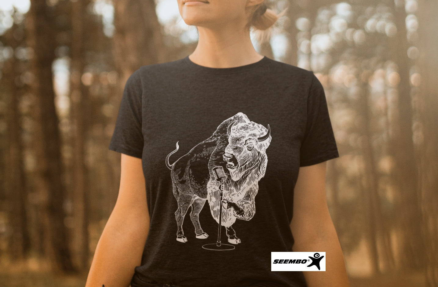 seembo-funny-bison-karaoke-singer-sing-musician-gift-vintage-black-women-t-shirt-ipe62