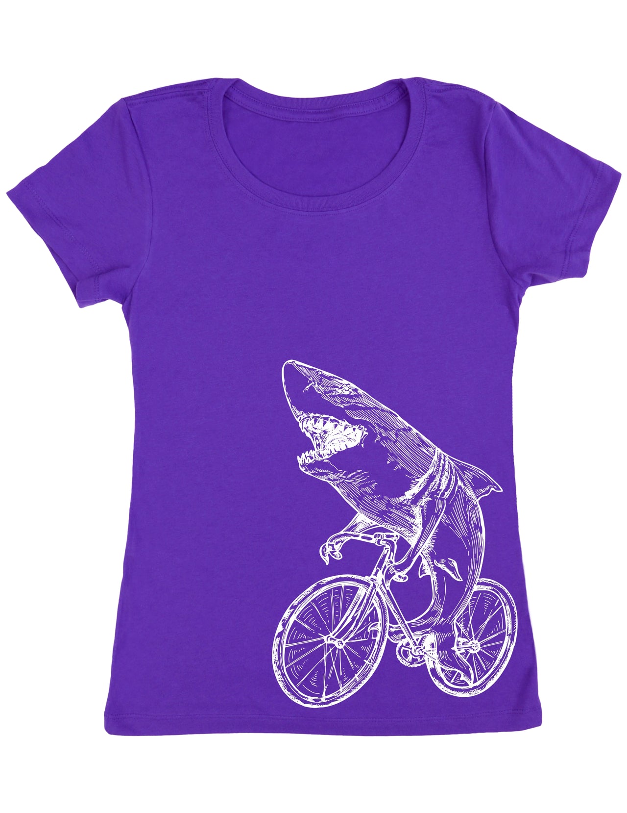 Seembo-Shark-Cycling-Bike-Bicycle-cyclist-biker-biking-Women-purple-T-Shirt-side-print
