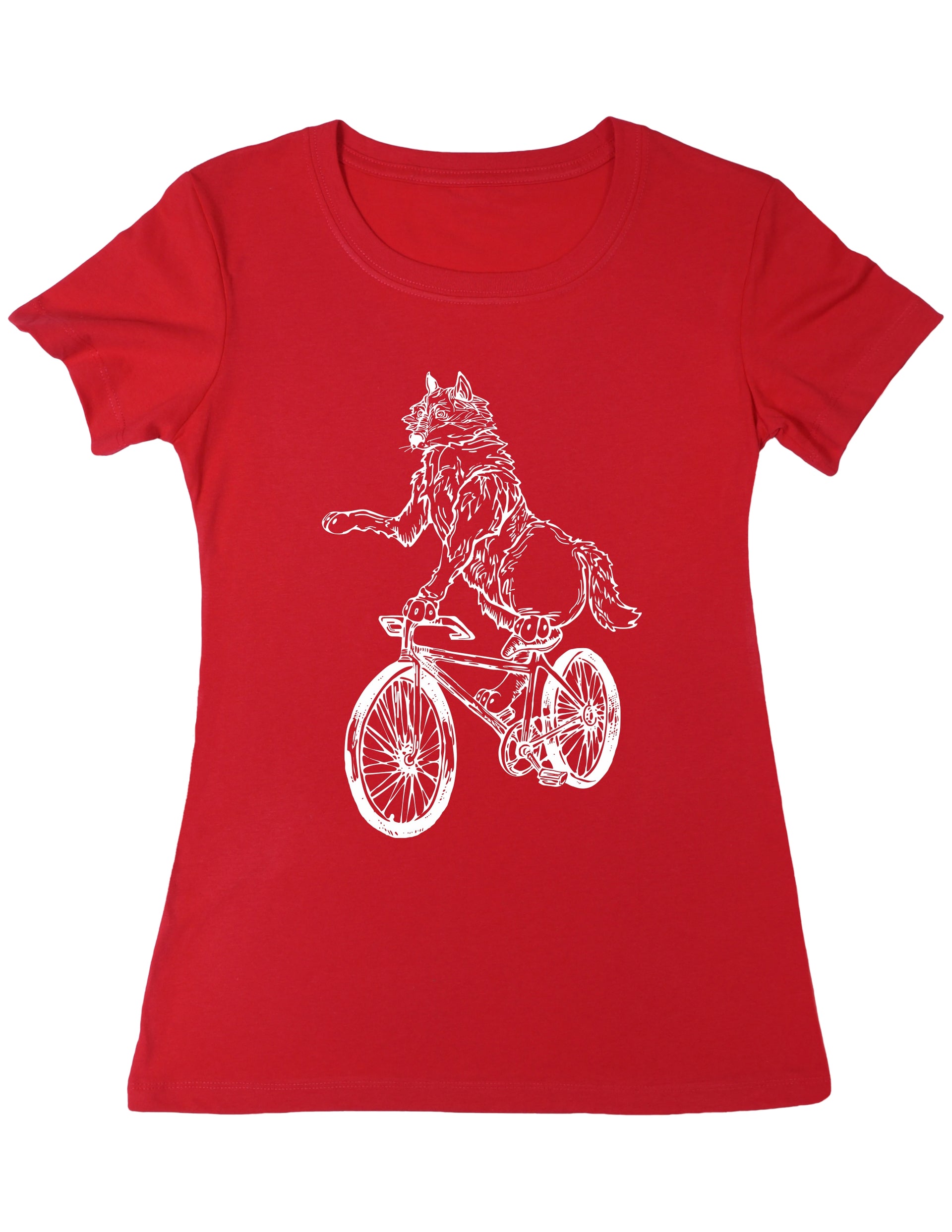 Seembo-Wolf-Cycling-Bicycle-Bike-Biker-cyclist-biking-Women-T-Shirt-red-color