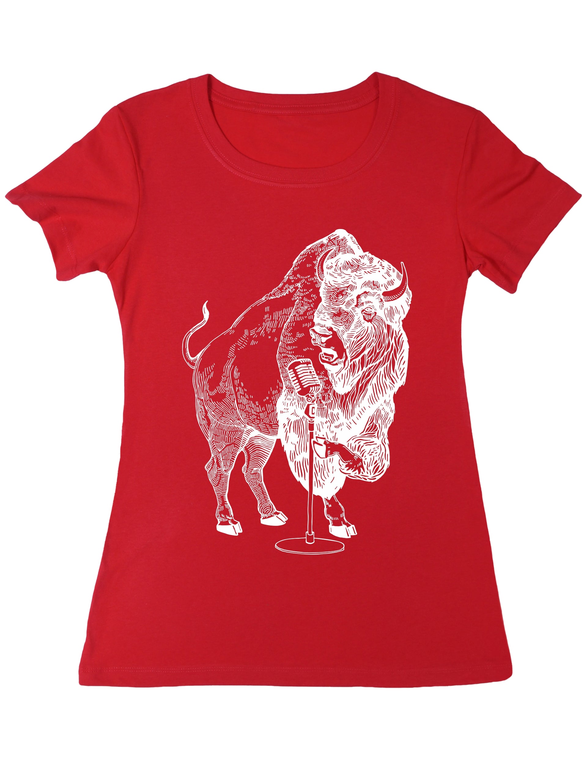 seembo-bison-karaoke-singer-sing-women-poly-cotton-red-color-t-shirt