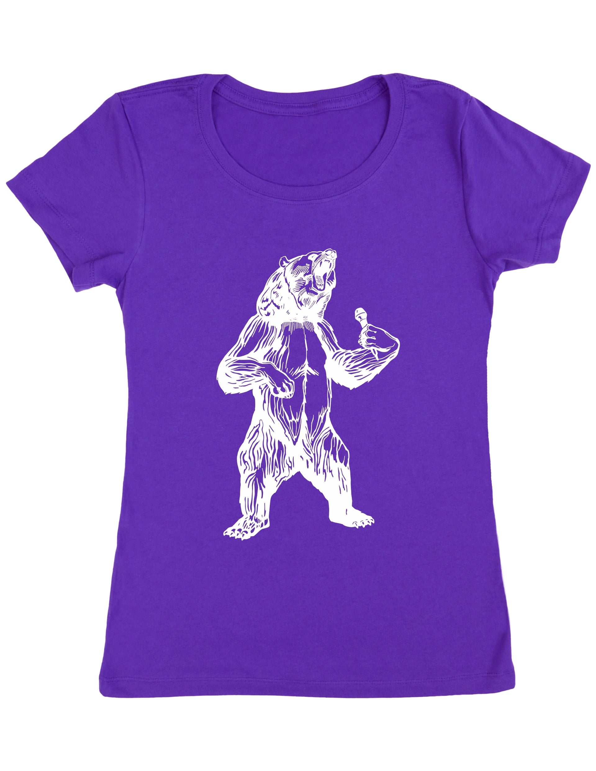 seembo-bear-trying-to-sing-karaoke-women-poly-cotton-t-shirt-purple-color