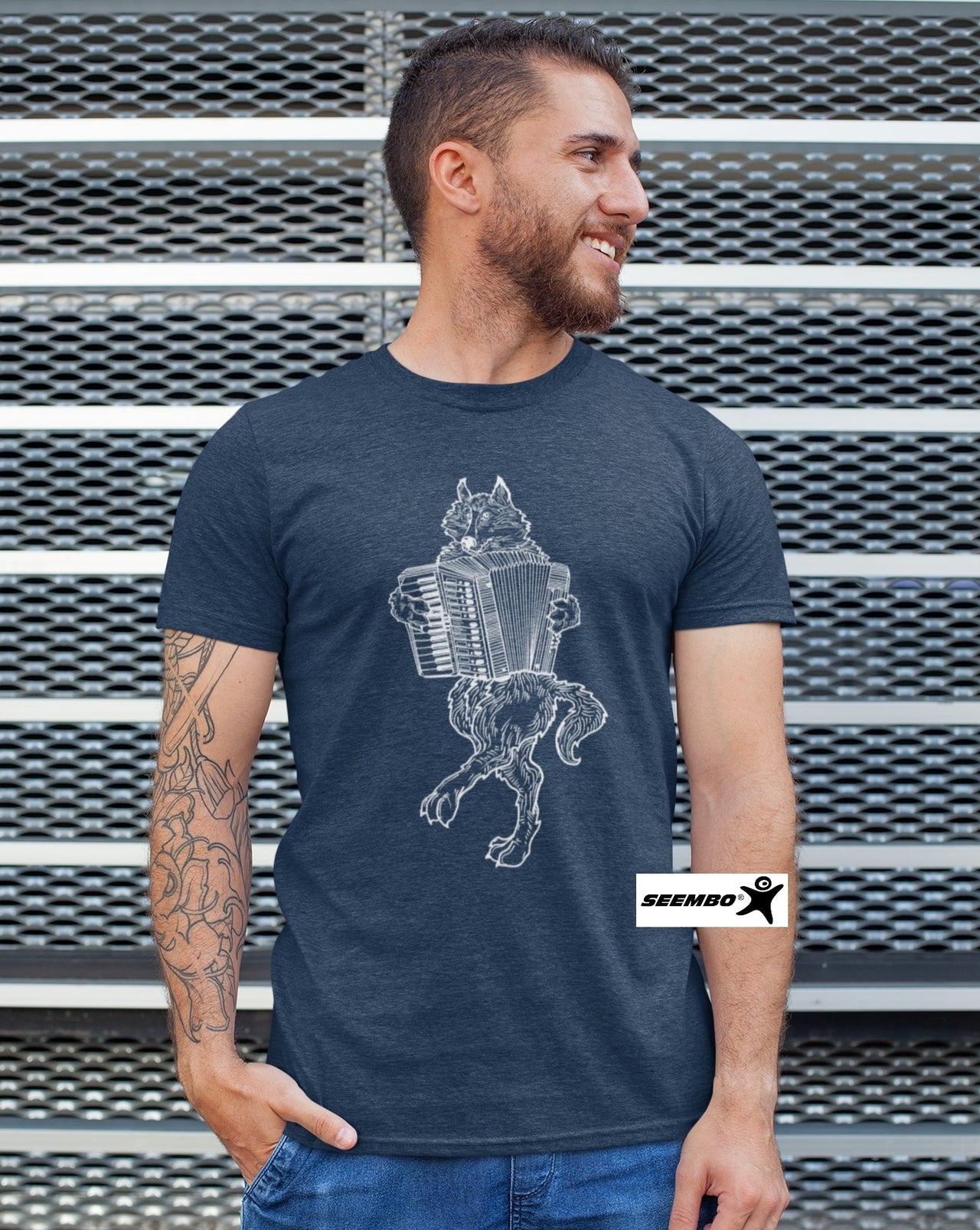 seembo-wolf-playing-accordion-accordionist-men-t-shirt-vintage-navy-color