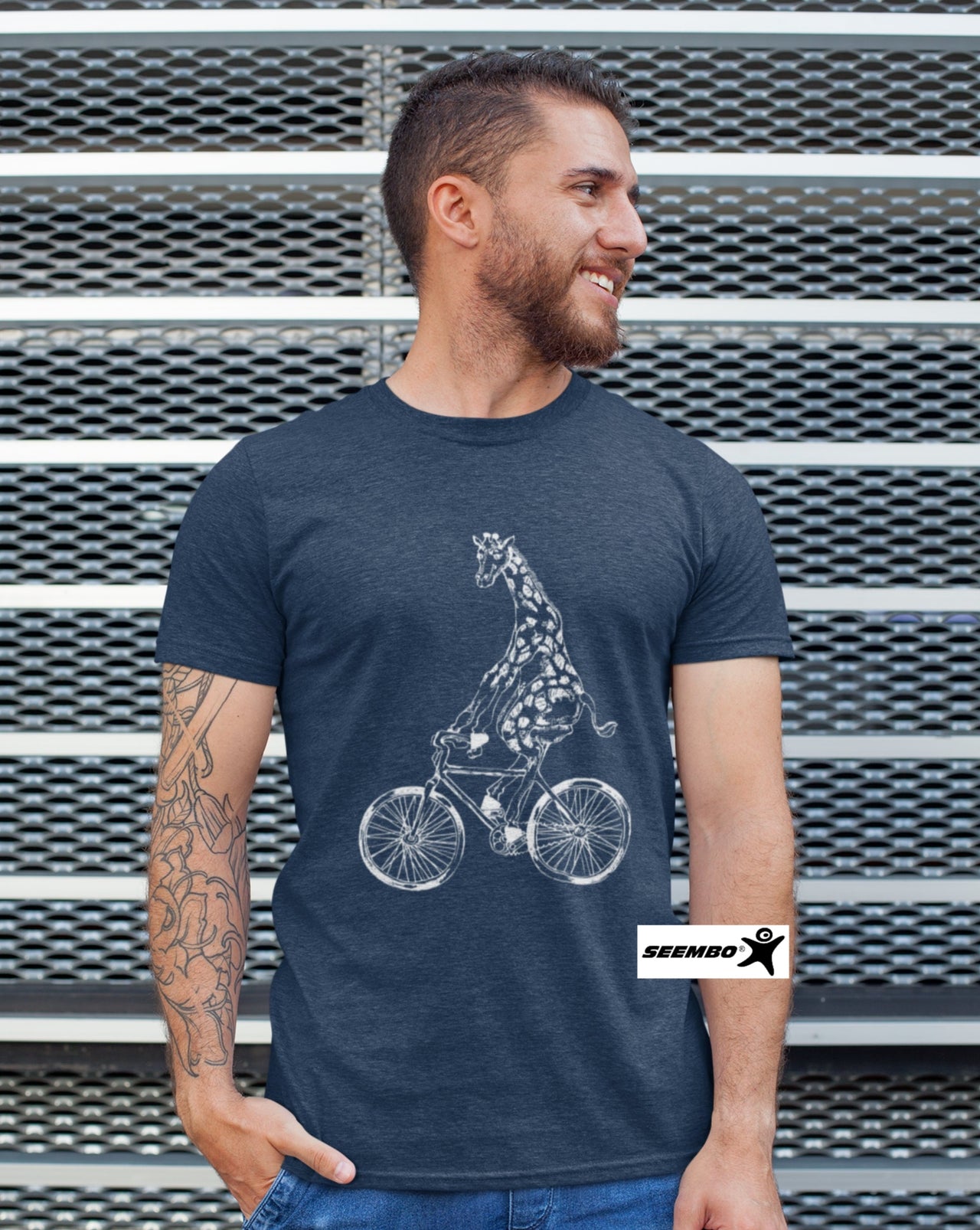a-man-with-seembo-giraffe-cycling-bicycle-bike-design-on-it-vintage-navy-t-shirt