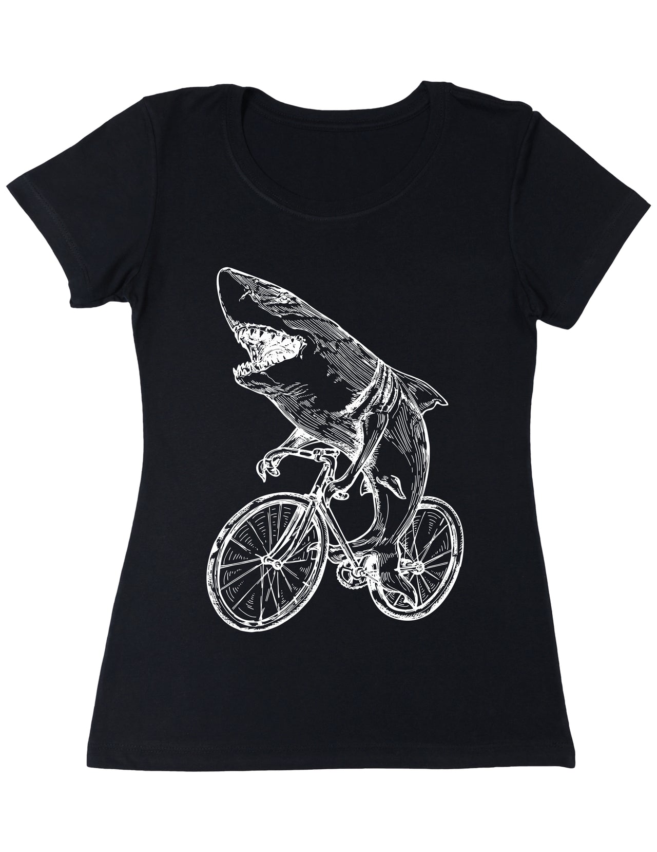 SEEMBO Shark Cycling Bicycle Women's Poly-Cotton T-Shirt