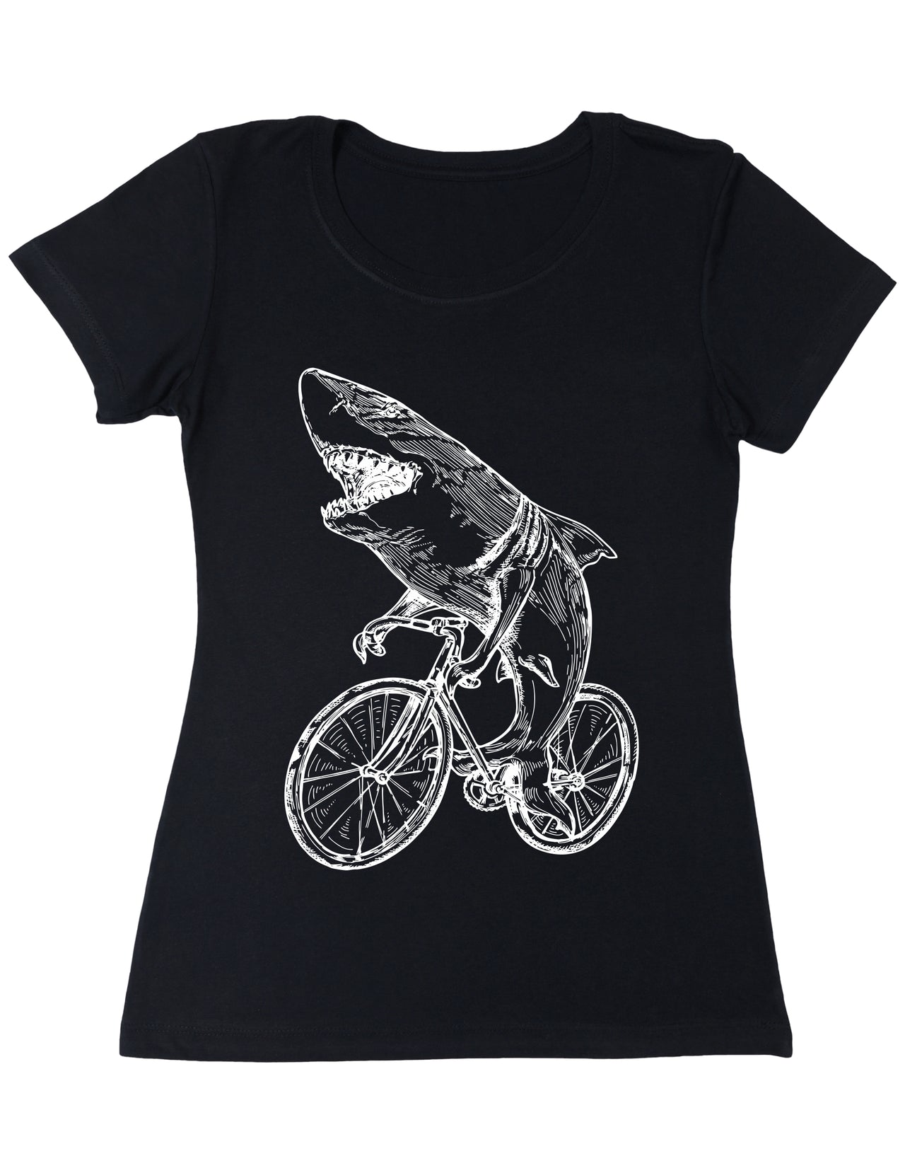 Seembo-Shark-Cycling-Bike-Bicycle-cyclist-biker-biking-Women-black-T-Shirt