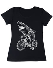 Seembo-Shark-Cycling-Bike-Bicycle-cyclist-biker-biking-Women-black-T-Shirt