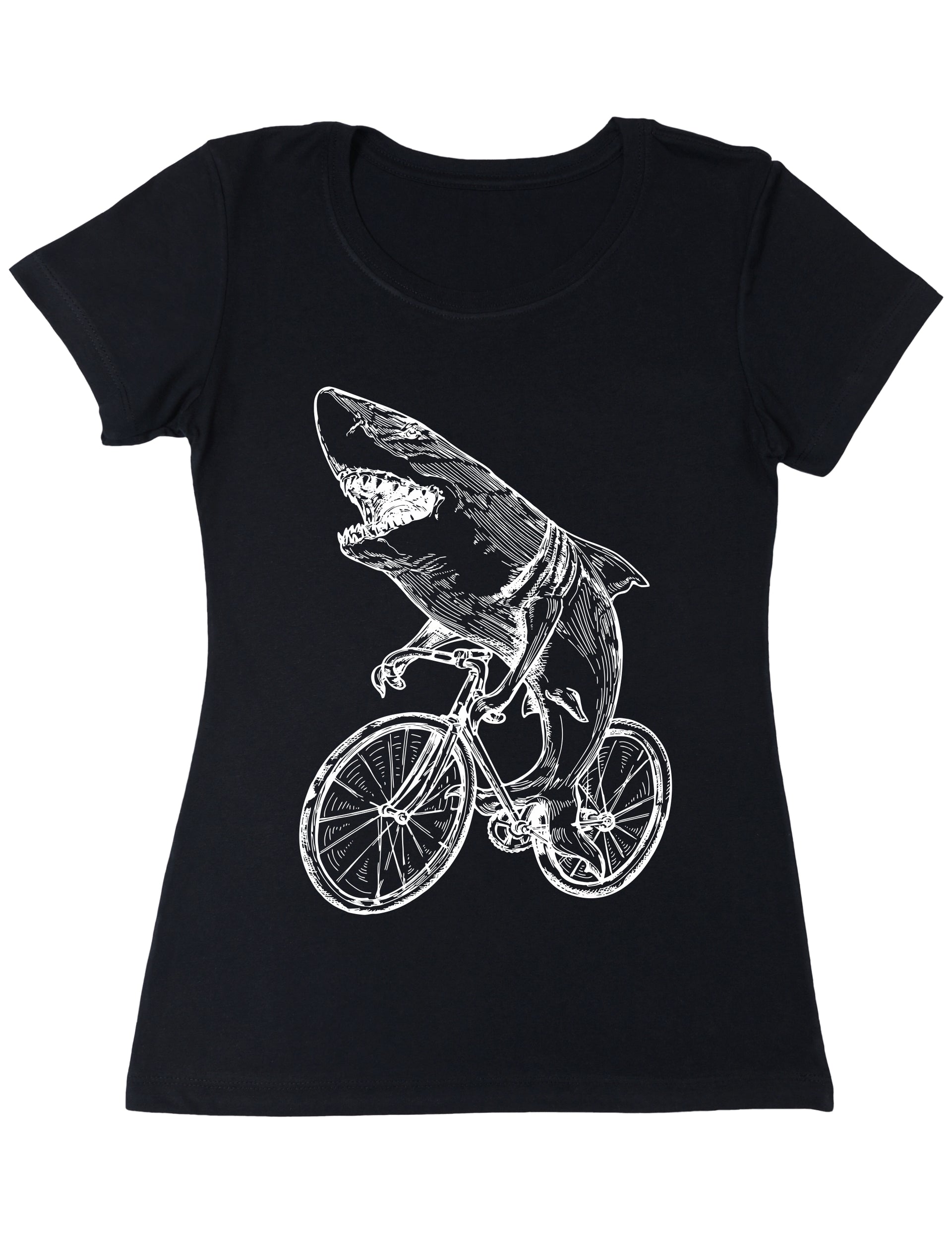 Seembo-Shark-Cycling-Bike-Bicycle-cyclist-biker-biking-Women-black-T-Shirt