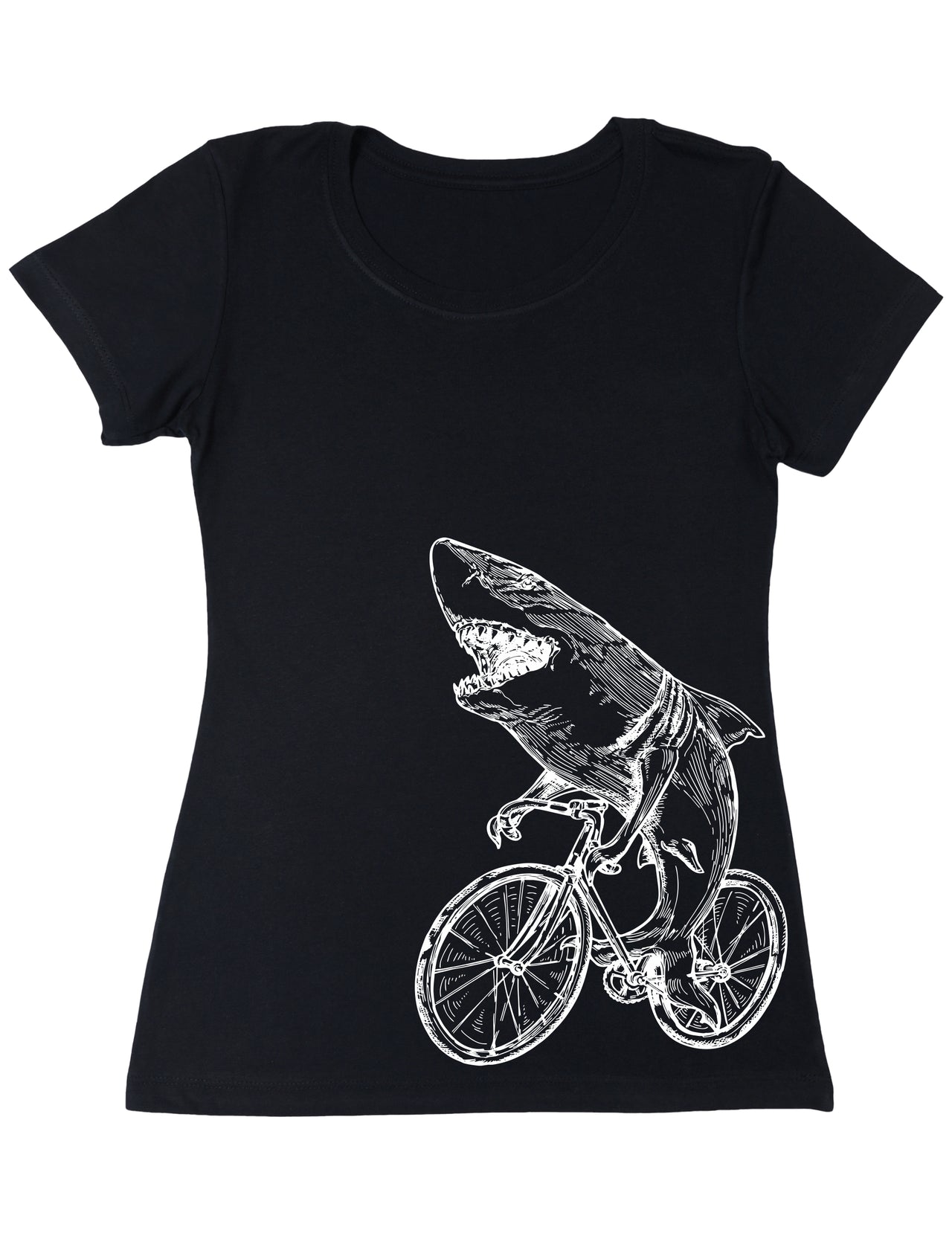 Seembo-Shark-Cycling-Bike-Bicycle-cyclist-biker-biking-Women-black-T-Shirt-side-print