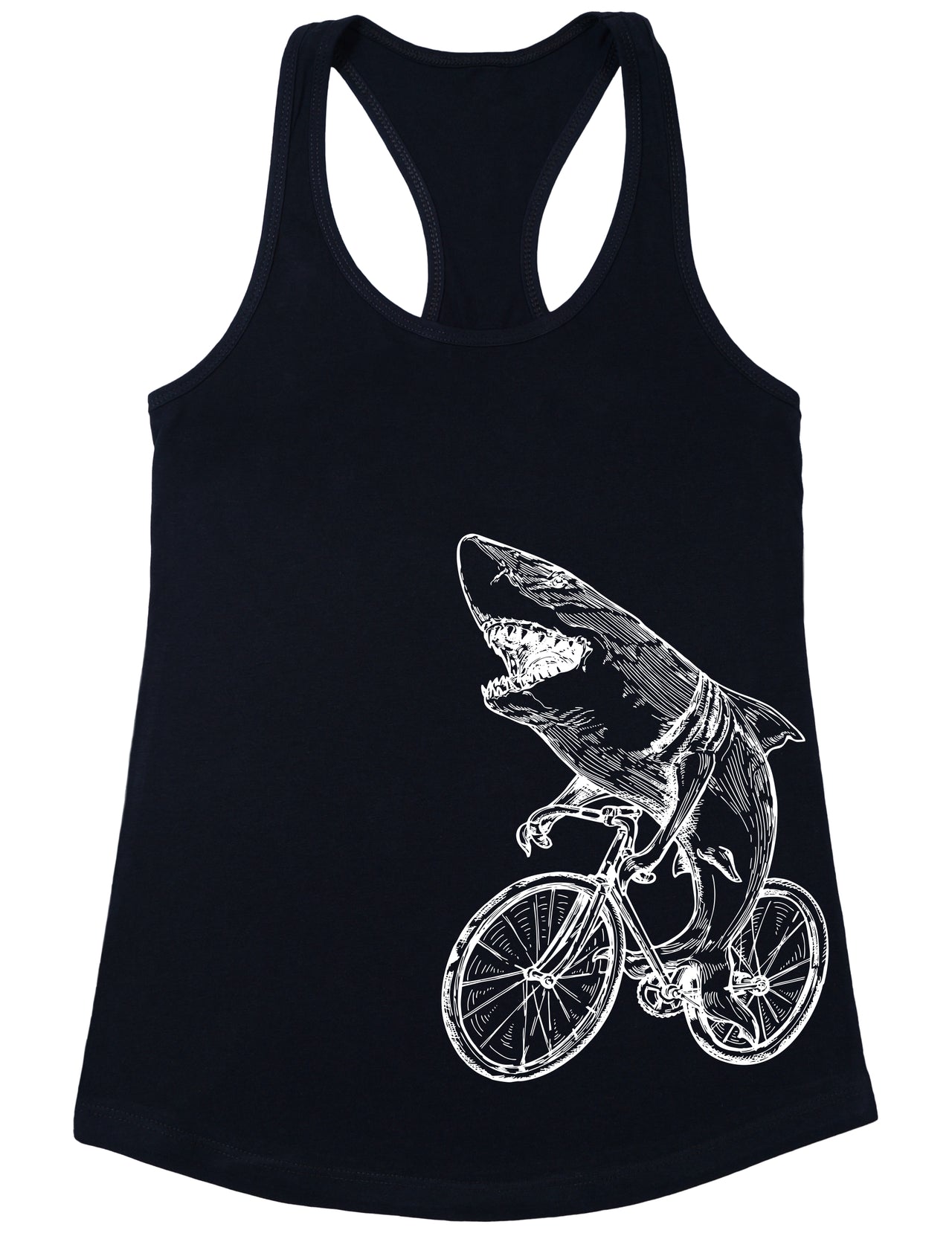 SEEMBO Shark Ciclismo Bicicleta Ciclismo Biker Ciclista Mujeres Polialgodón Tank Top Impresión lateral 