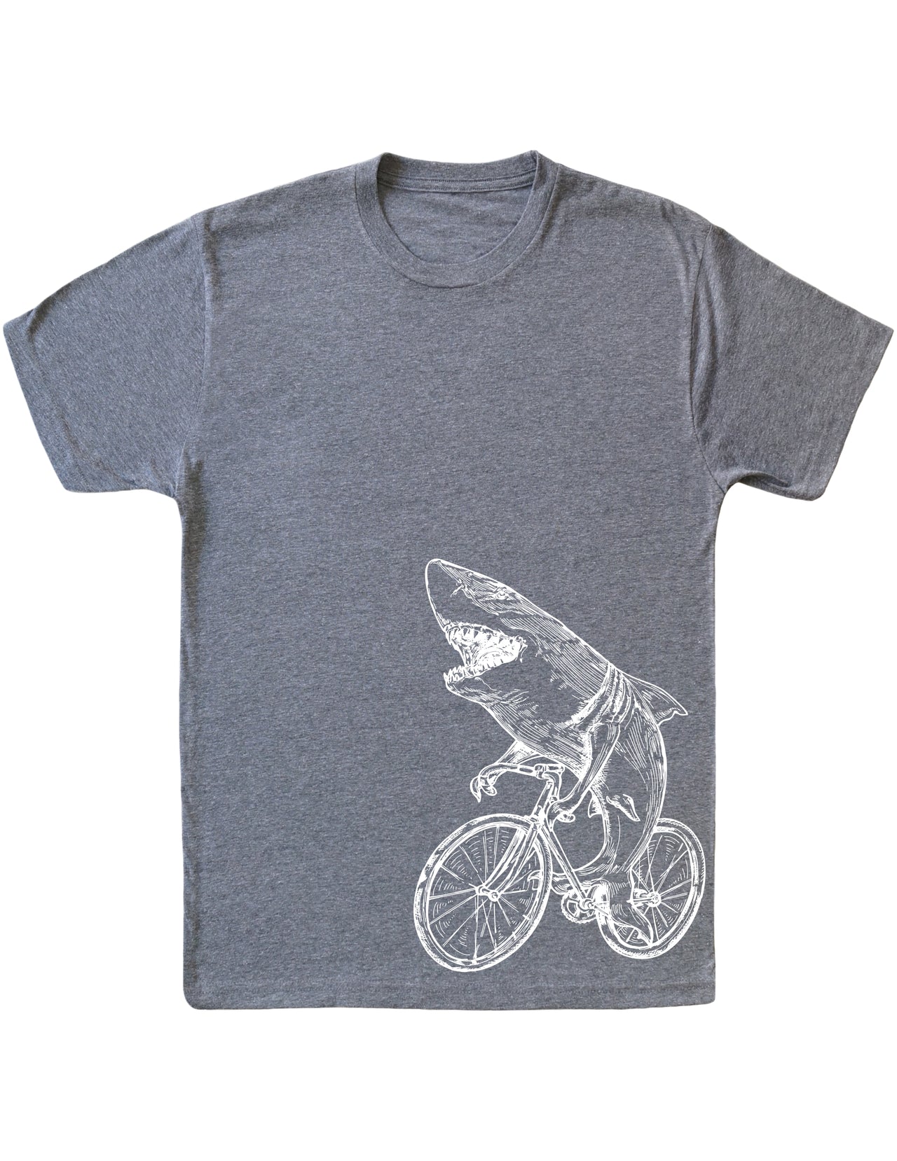 SEEMBO Shark Cycling Bicycle Bike Biking Biker Cyclist Men Tri-Blend T-Shirt Side Print