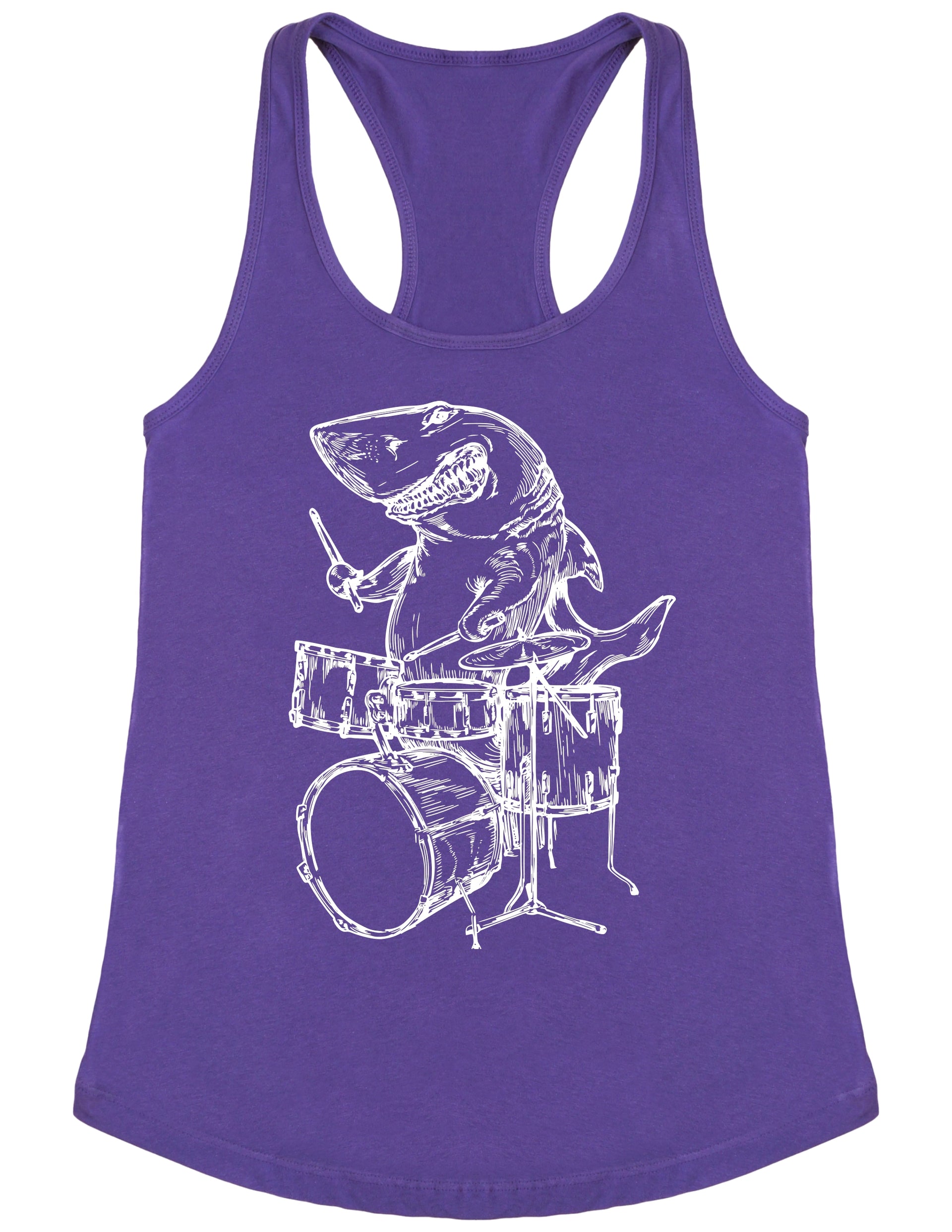 seembo-shark-playing-drums-drummer-musician-music-band-women-purple-tank-top