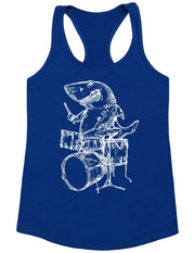 seembo-shark-playing-drums-drummer-musician-music-band-women-royal-tank-top