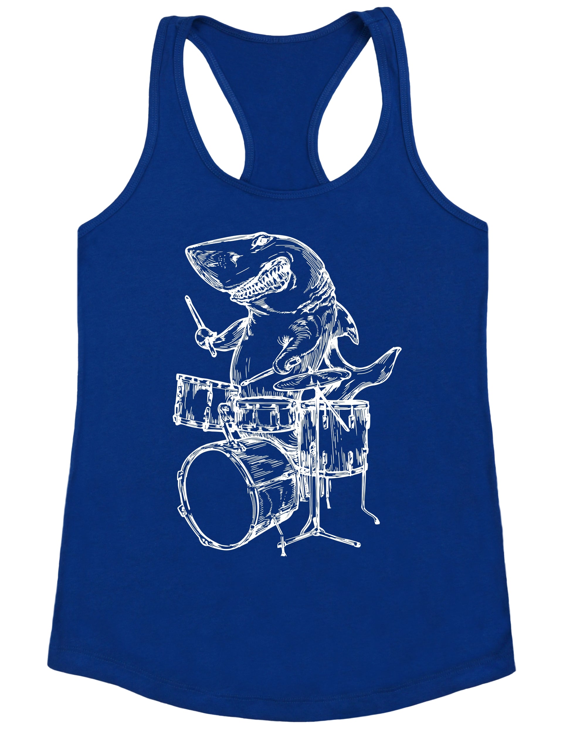 seembo-shark-playing-drums-drummer-musician-music-band-women-royal-tank-top