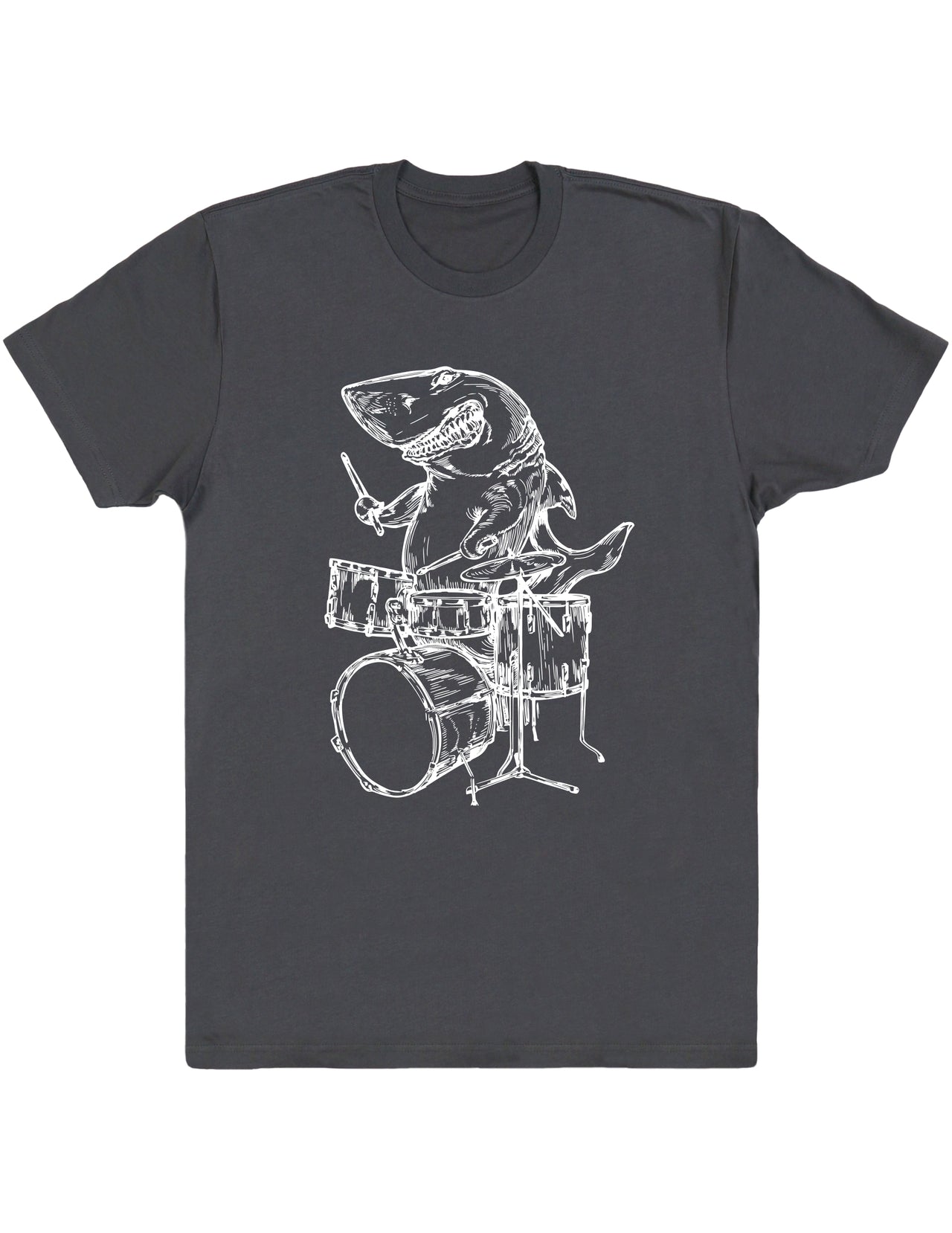 SEEMBO Shark Playing Drums Men's Cotton T-Shirt