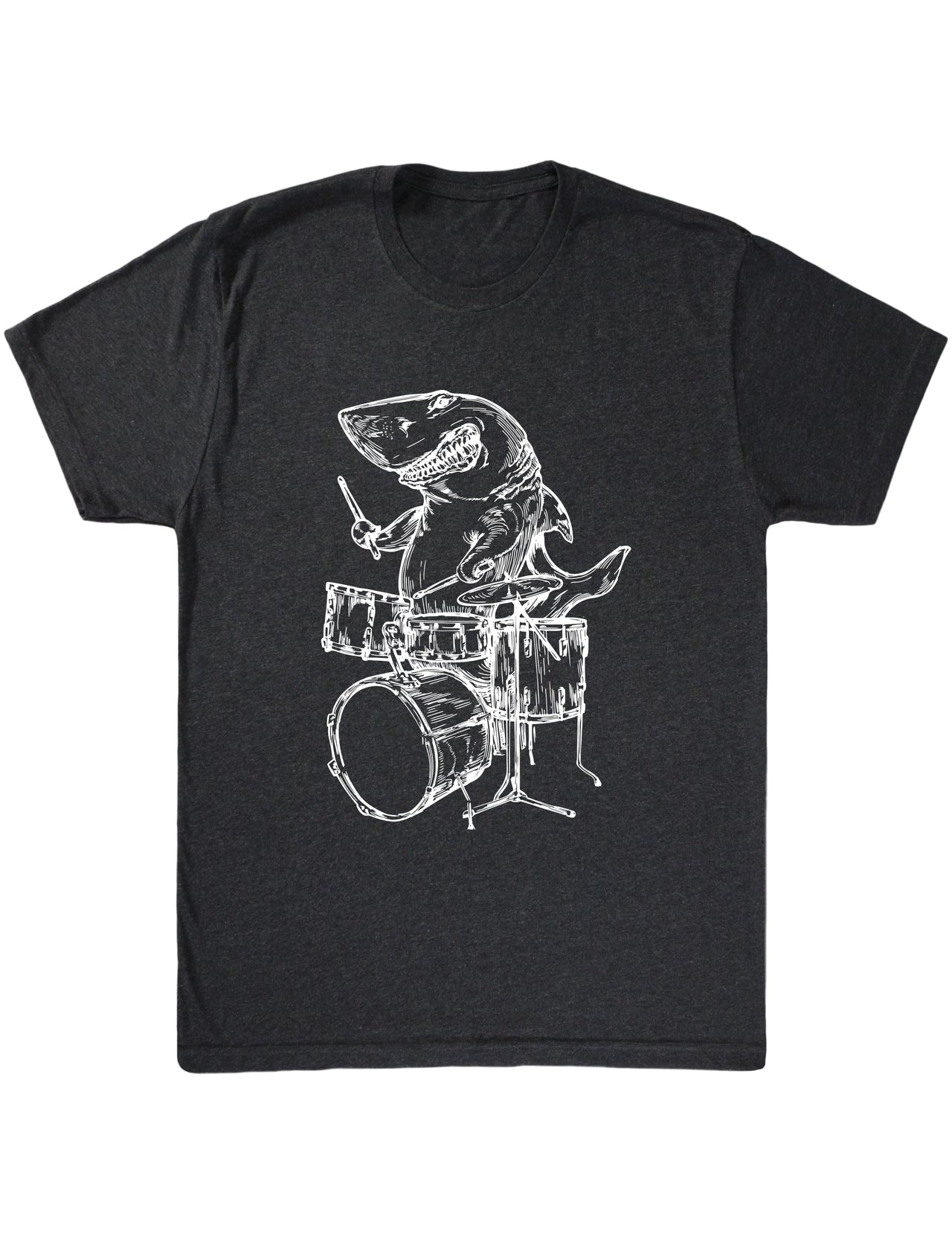 SEEMBO Shark Playing Drums Men's Tri-Blend T-Shirt