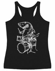 seembo-shark-playing-drums-drummer-musician-music-band-women-vintage-black-tank-top