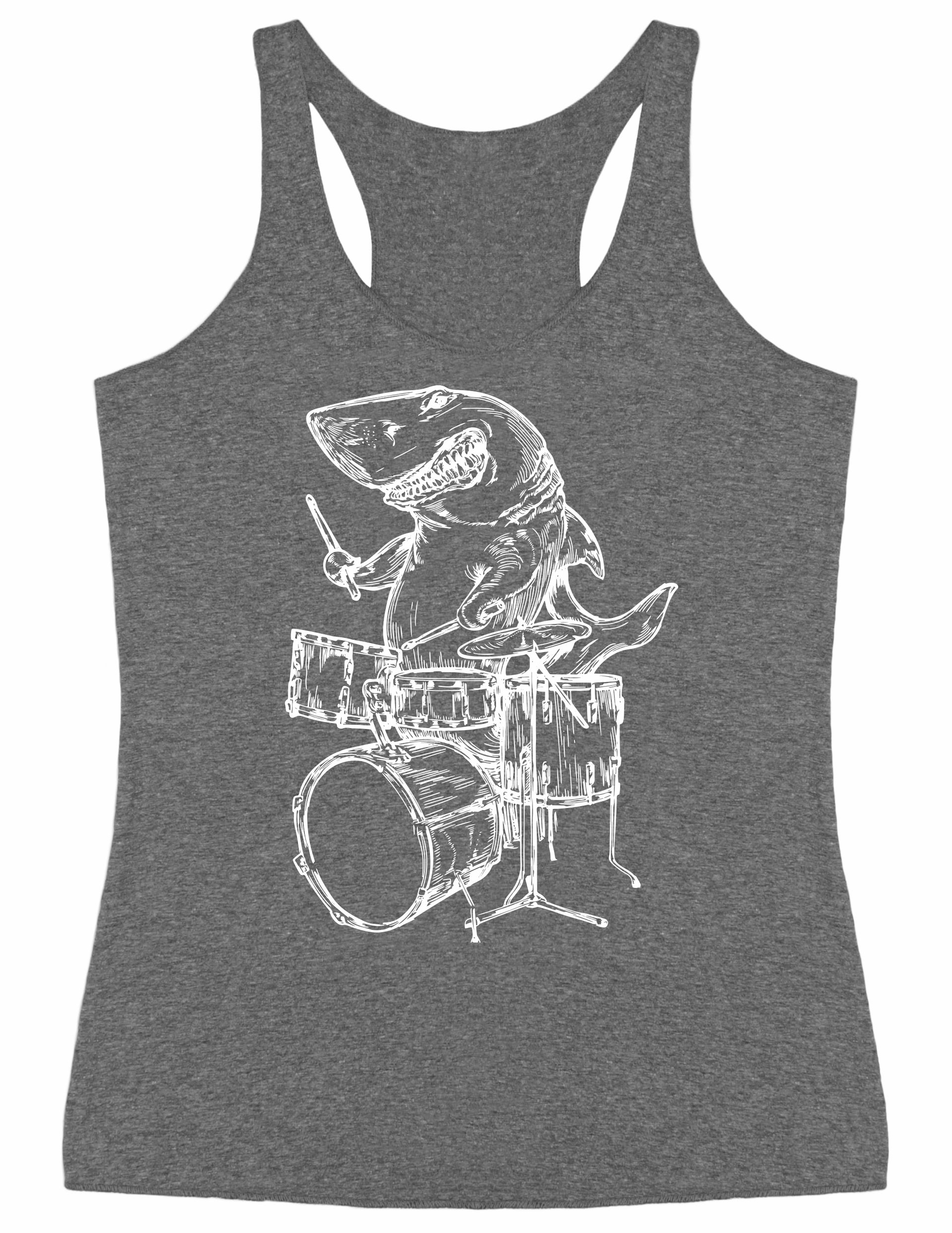seembo-shark-playing-drums-drummer-musician-music-band-women-vintage-gray-tank-top