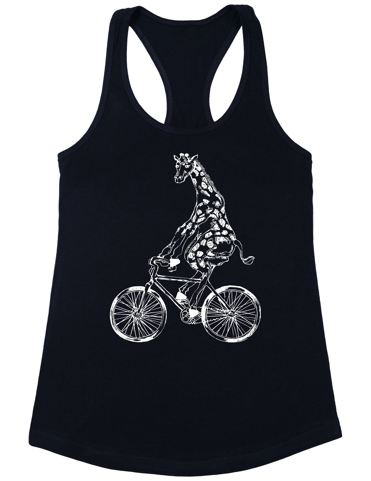 SEEMBO Giraffe Cycling Bicycle Bike Funny Biking Biker Cyclist Women Poly-Cotton Tank Top
